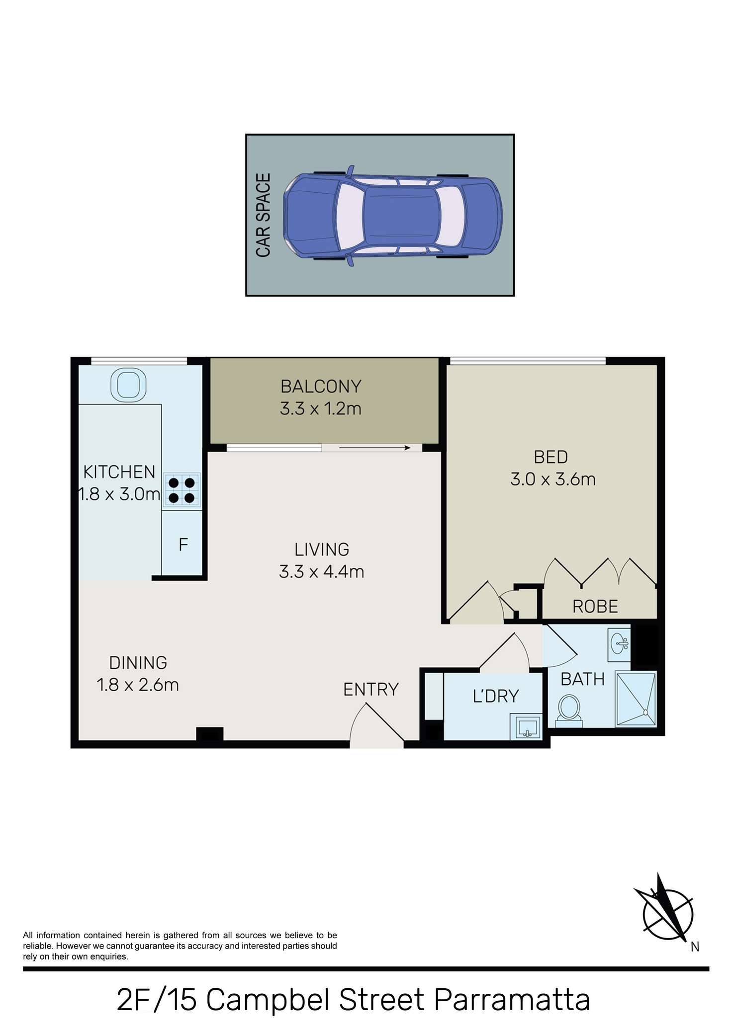 Floorplan of Homely apartment listing, 2F/15 Campbell Street, Parramatta NSW 2150