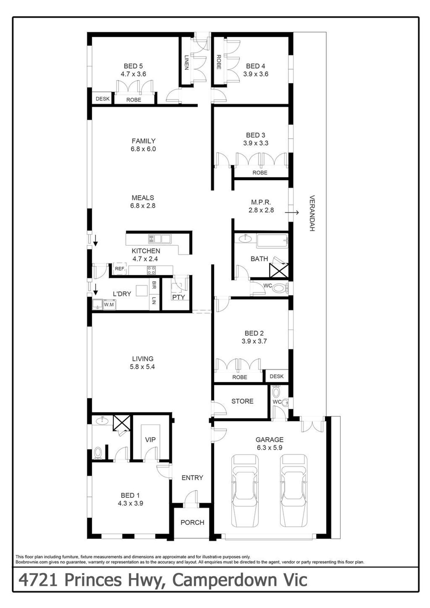 Floorplan of Homely house listing, 4721 Princes Highway, Camperdown VIC 3260