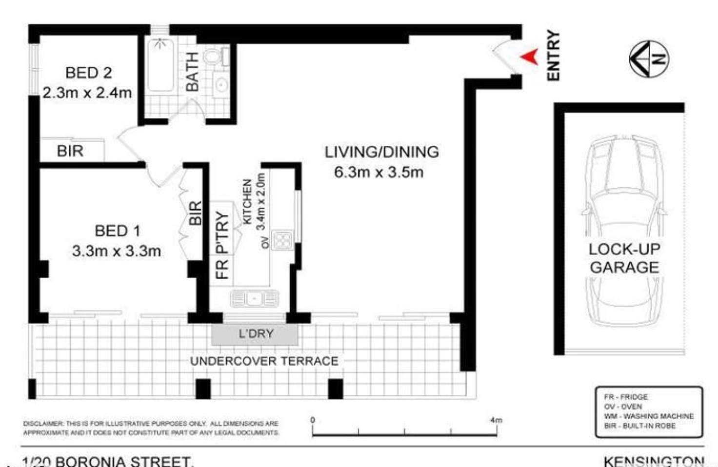 Floorplan of Homely unit listing, 1/20 Boronia Street, Kensington NSW 2033