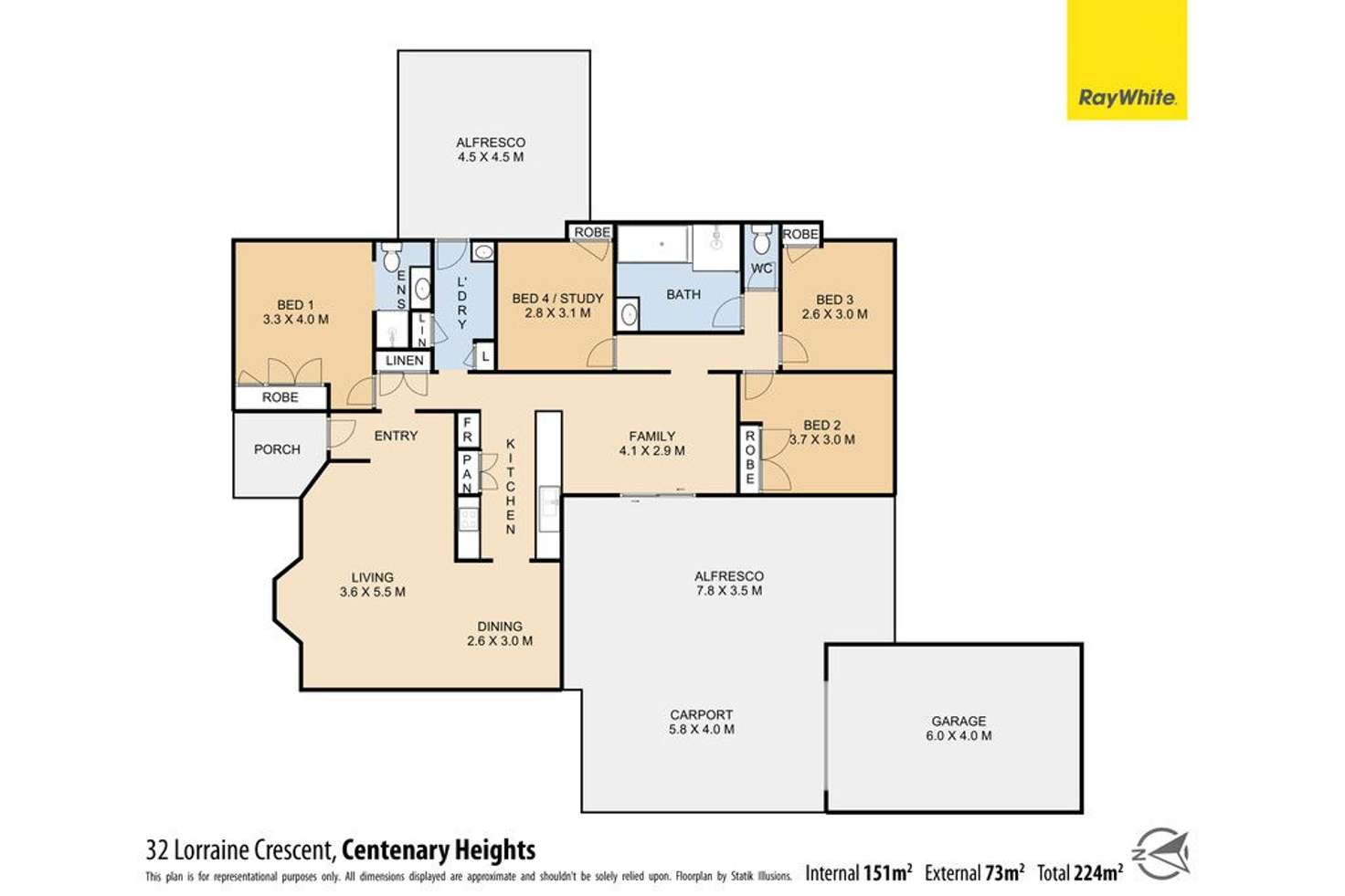 Floorplan of Homely house listing, 32 Lorraine Crescent, Centenary Heights QLD 4350