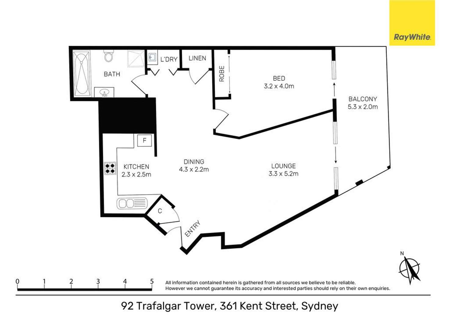 Floorplan of Homely apartment listing, 92/361 Kent Street, Sydney NSW 2000