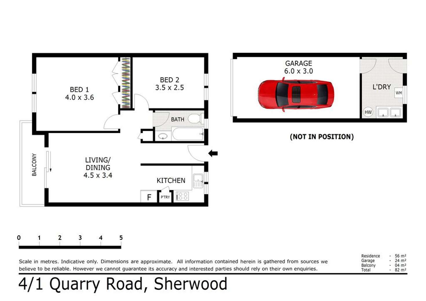 Floorplan of Homely unit listing, 4/1 Quarry Road, Sherwood QLD 4075