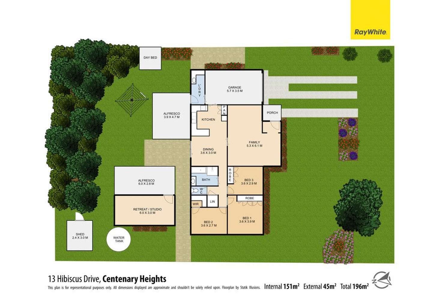Floorplan of Homely house listing, 13 Hibiscus Drive, Centenary Heights QLD 4350