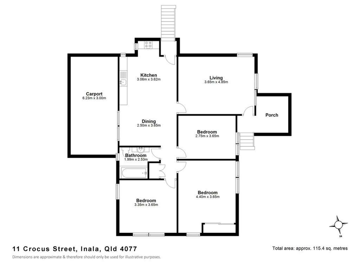 Floorplan of Homely house listing, 125 Crocus Street, Inala QLD 4077