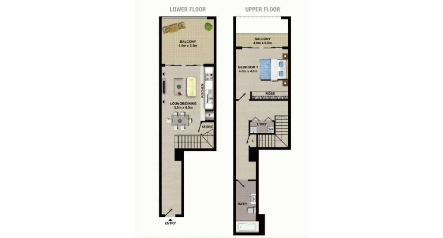 Floorplan of Homely apartment listing, 714A/8 Bourke Street, Mascot NSW 2020