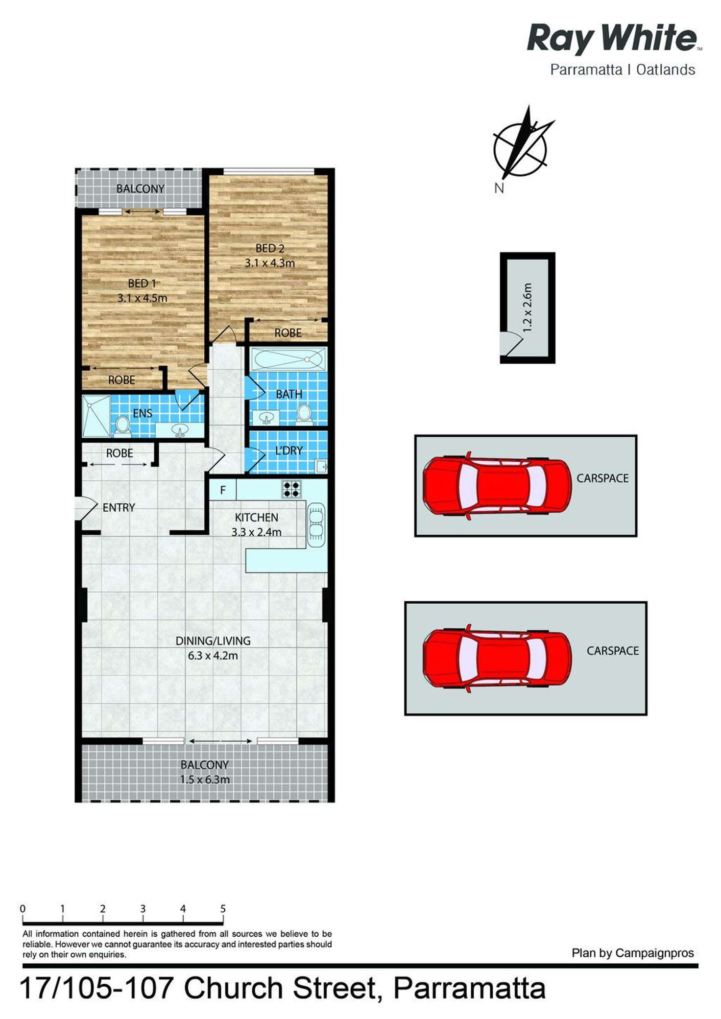 Floorplan of Homely apartment listing, 17/105-107 Church Street, Parramatta NSW 2150