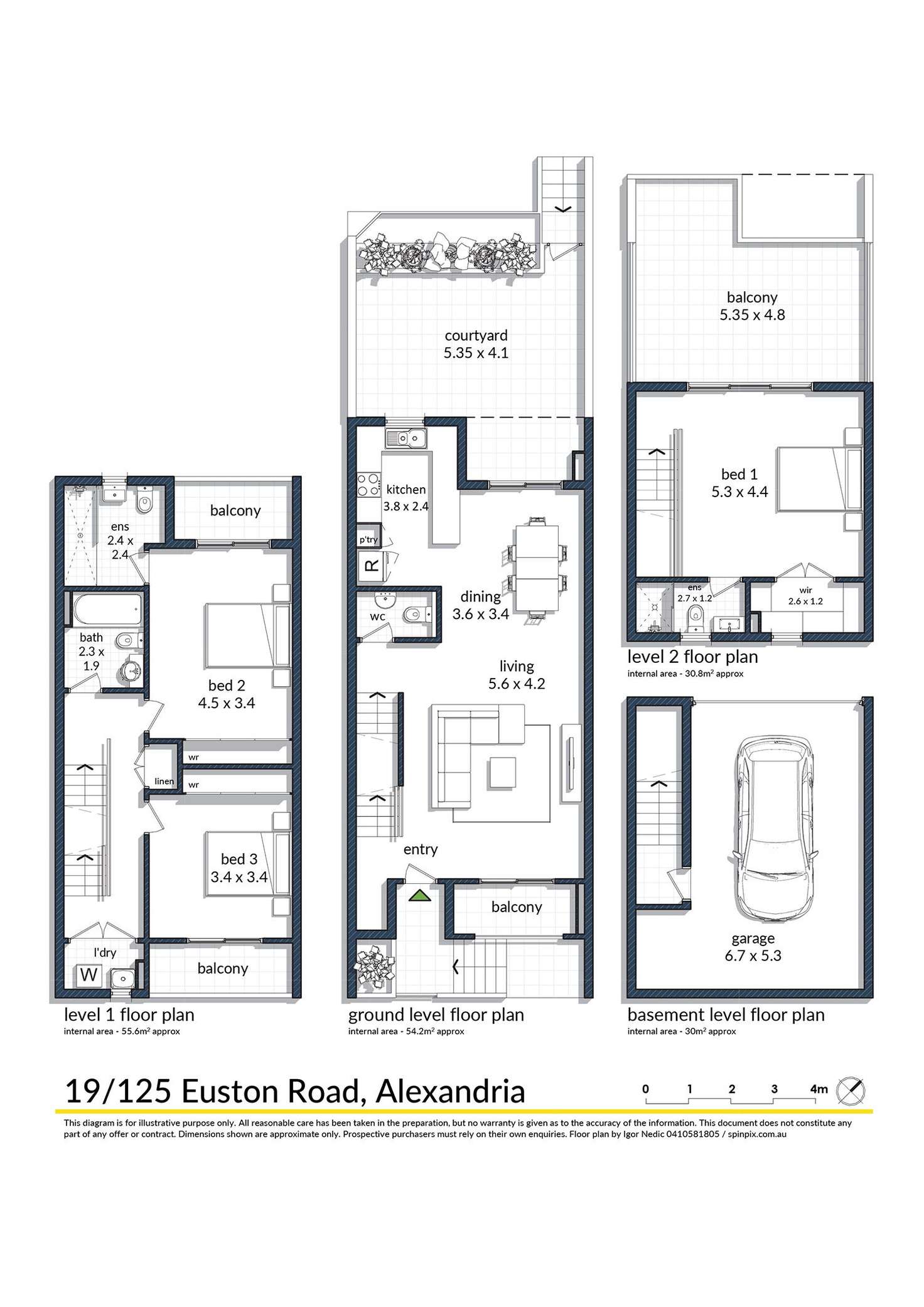 Floorplan of Homely townhouse listing, 19/125 Euston Road, Alexandria NSW 2015