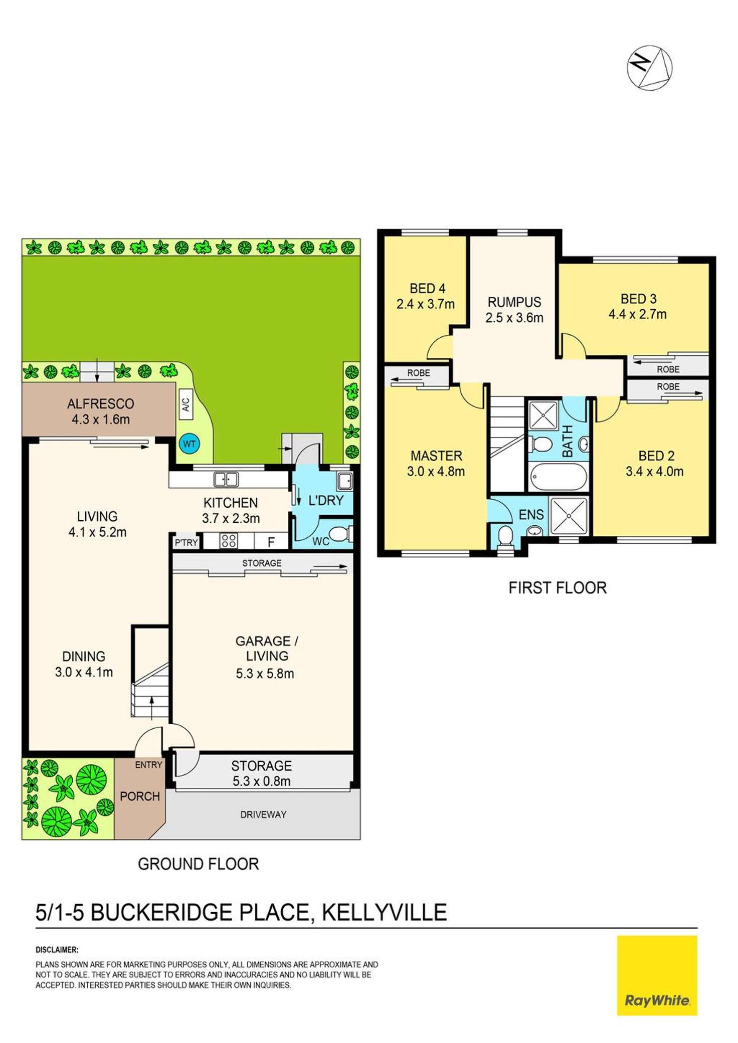 Floorplan of Homely townhouse listing, 5/1-5 Buckeridge Place, Kellyville NSW 2155