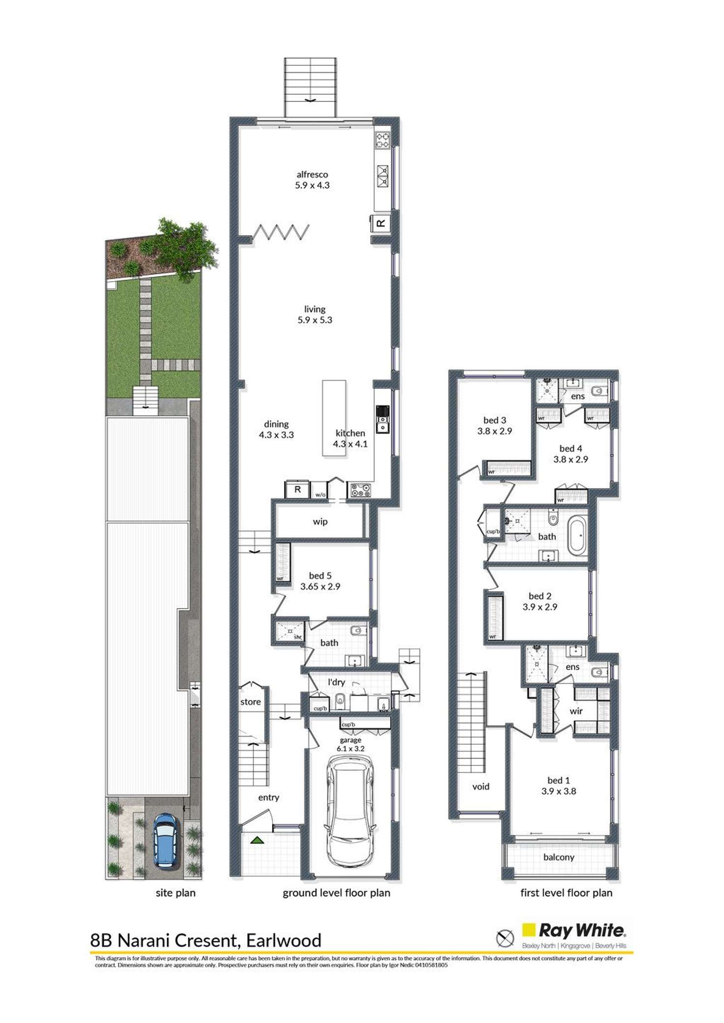 Floorplan of Homely semiDetached listing, 8B Narani Crescent, Earlwood NSW 2206