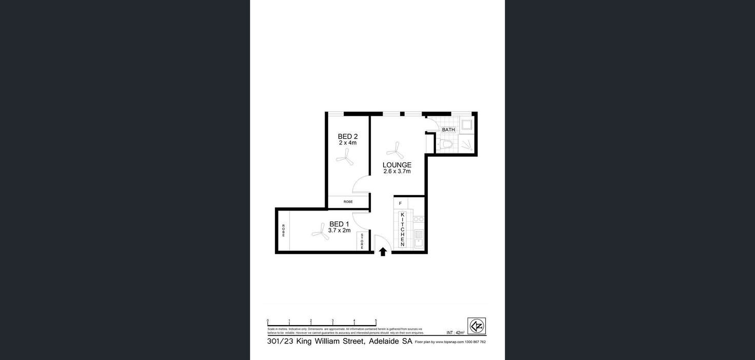 Floorplan of Homely apartment listing, 301/23 King Wiliam Street, Adelaide SA 5000