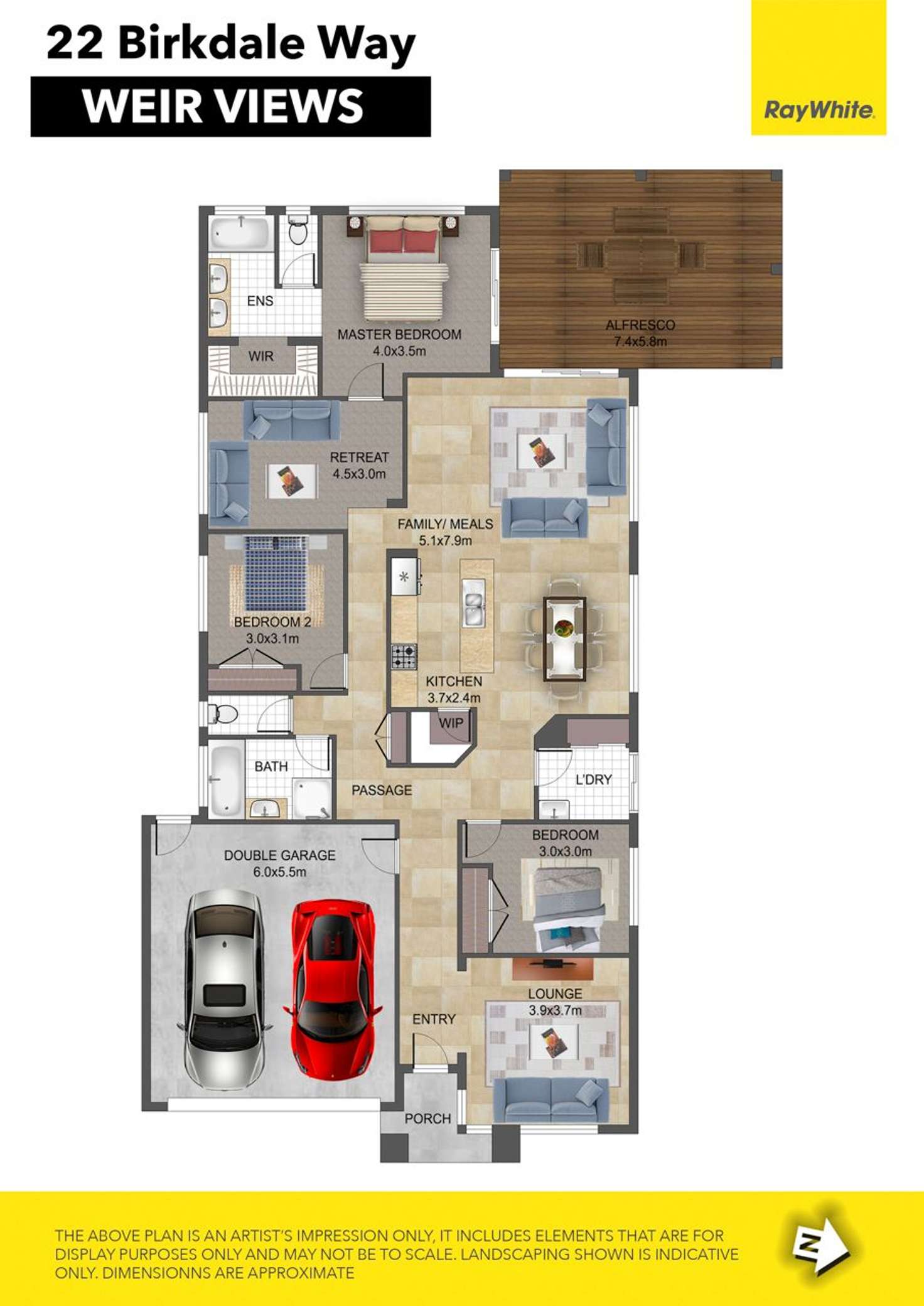 Floorplan of Homely house listing, 22 Birkdale Way, Weir Views VIC 3338
