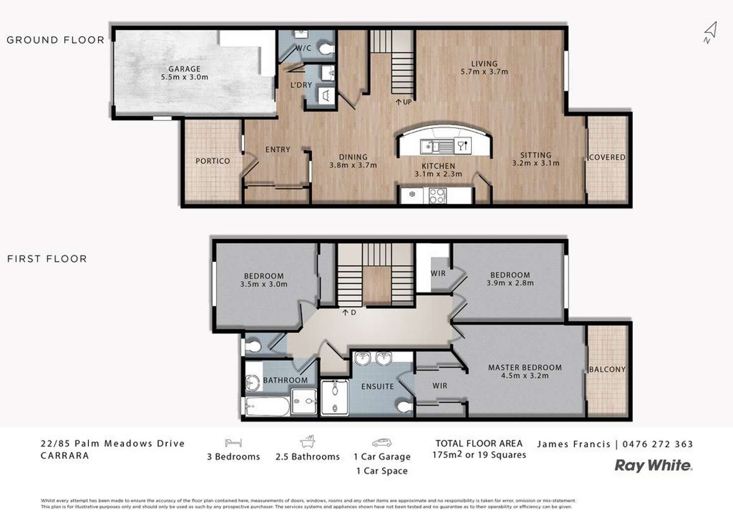 Floorplan of Homely townhouse listing, 22/85 Palm Meadows Drive, Carrara QLD 4211