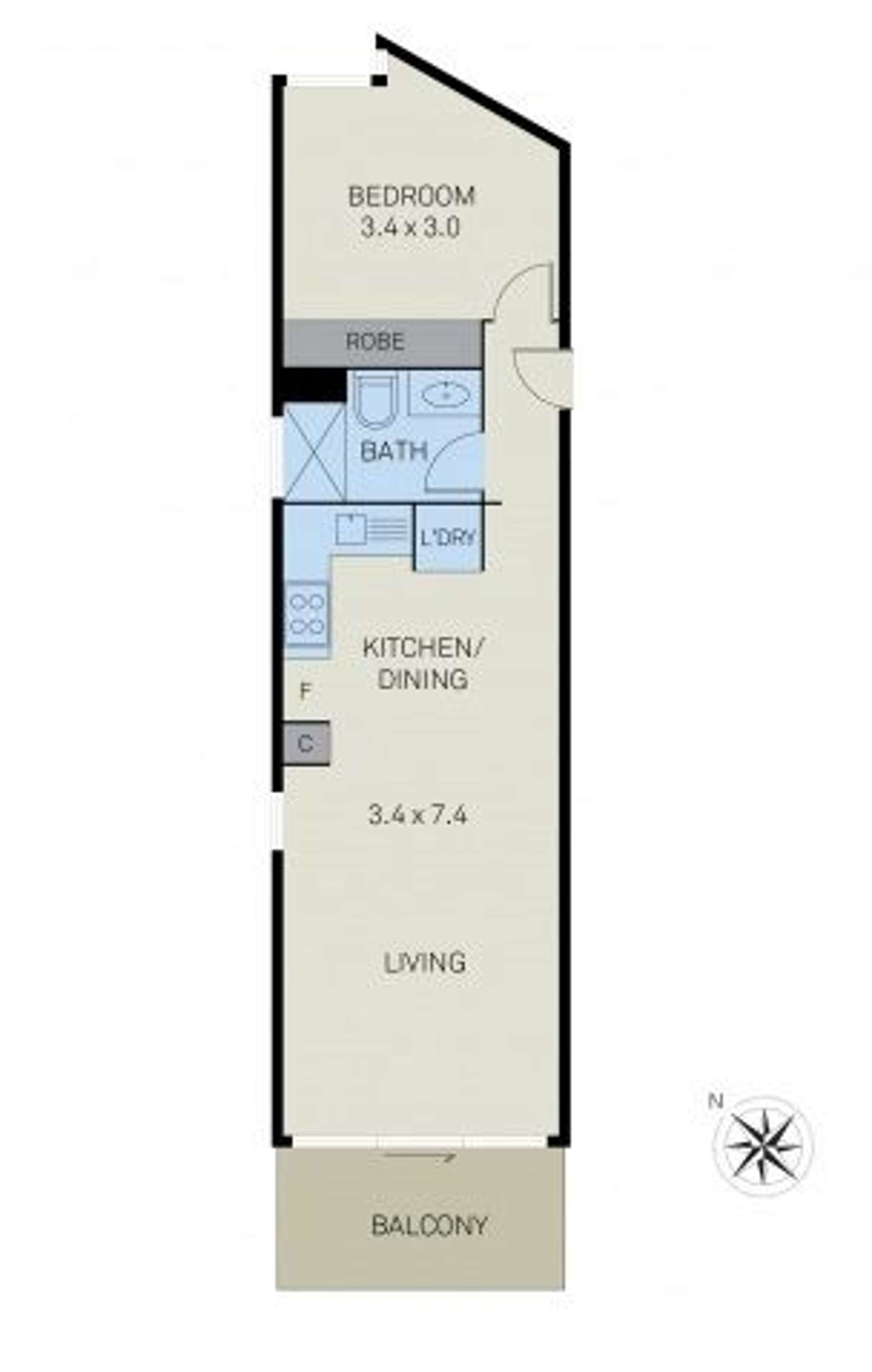 Floorplan of Homely apartment listing, 2506/109 Clarendon Street, Southbank VIC 3006