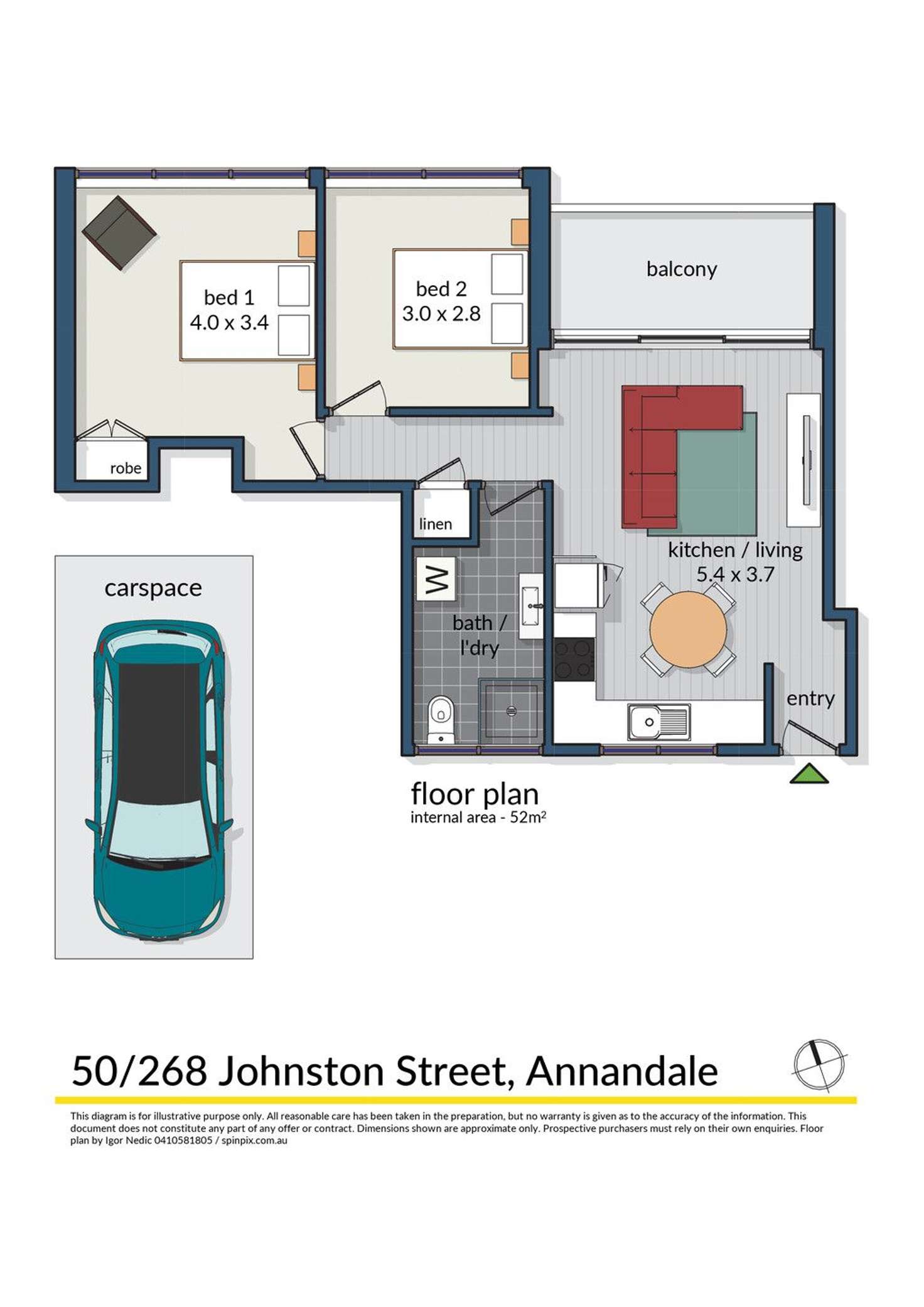 Floorplan of Homely apartment listing, 50/268 Johnston Street, Annandale NSW 2038