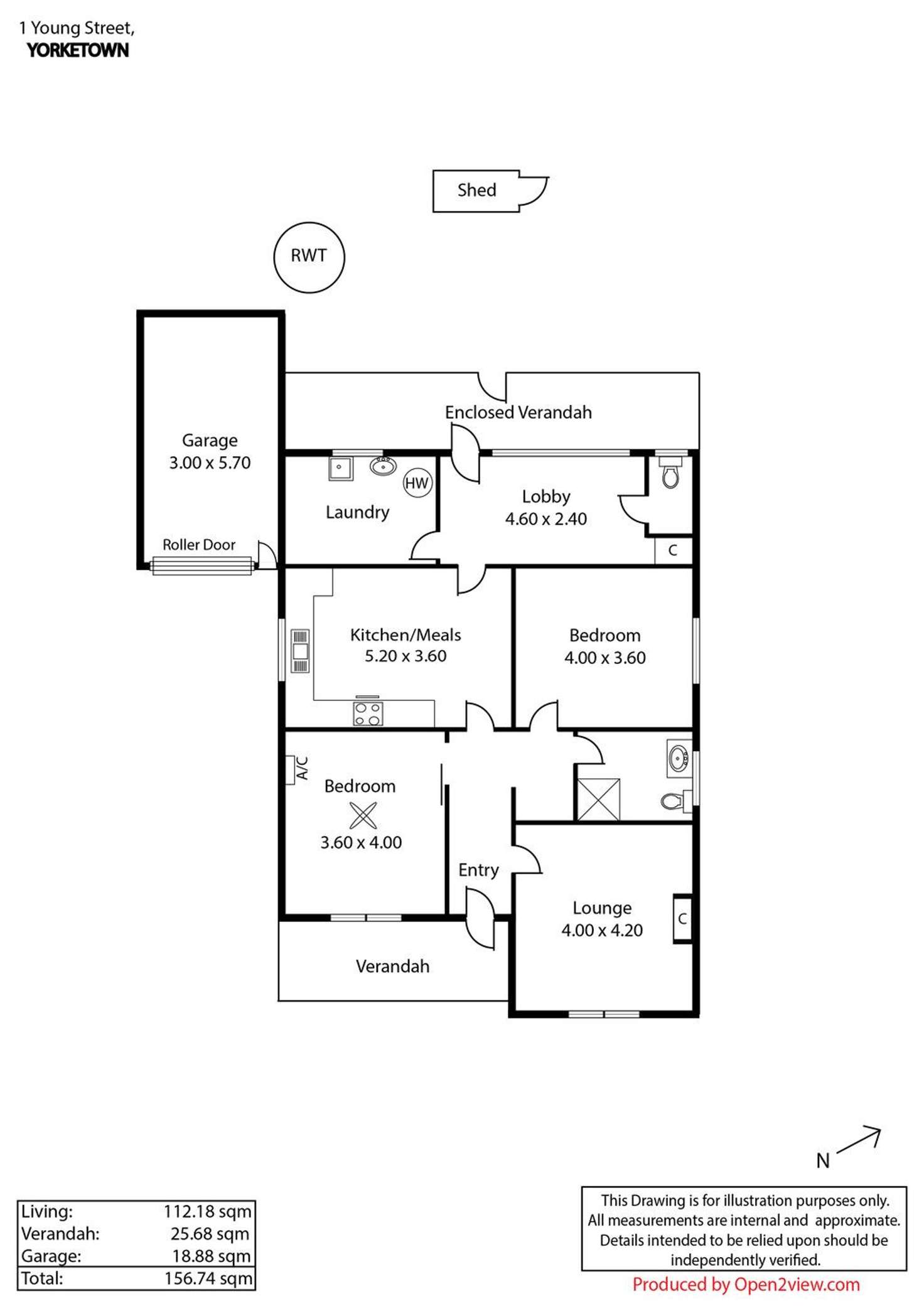 Floorplan of Homely house listing, 1 Young Street, Yorketown SA 5576