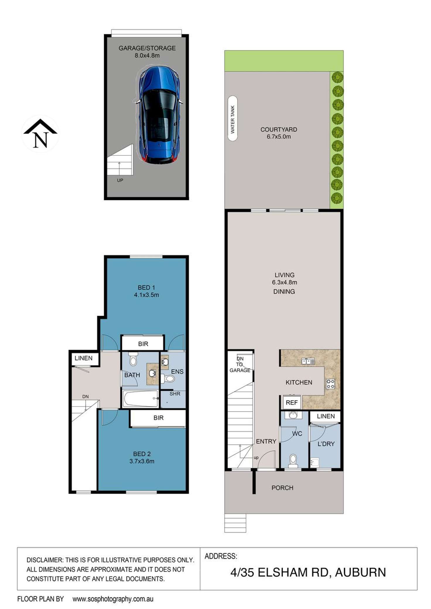 Floorplan of Homely townhouse listing, 4/35-37 Elsham Road, Auburn NSW 2144