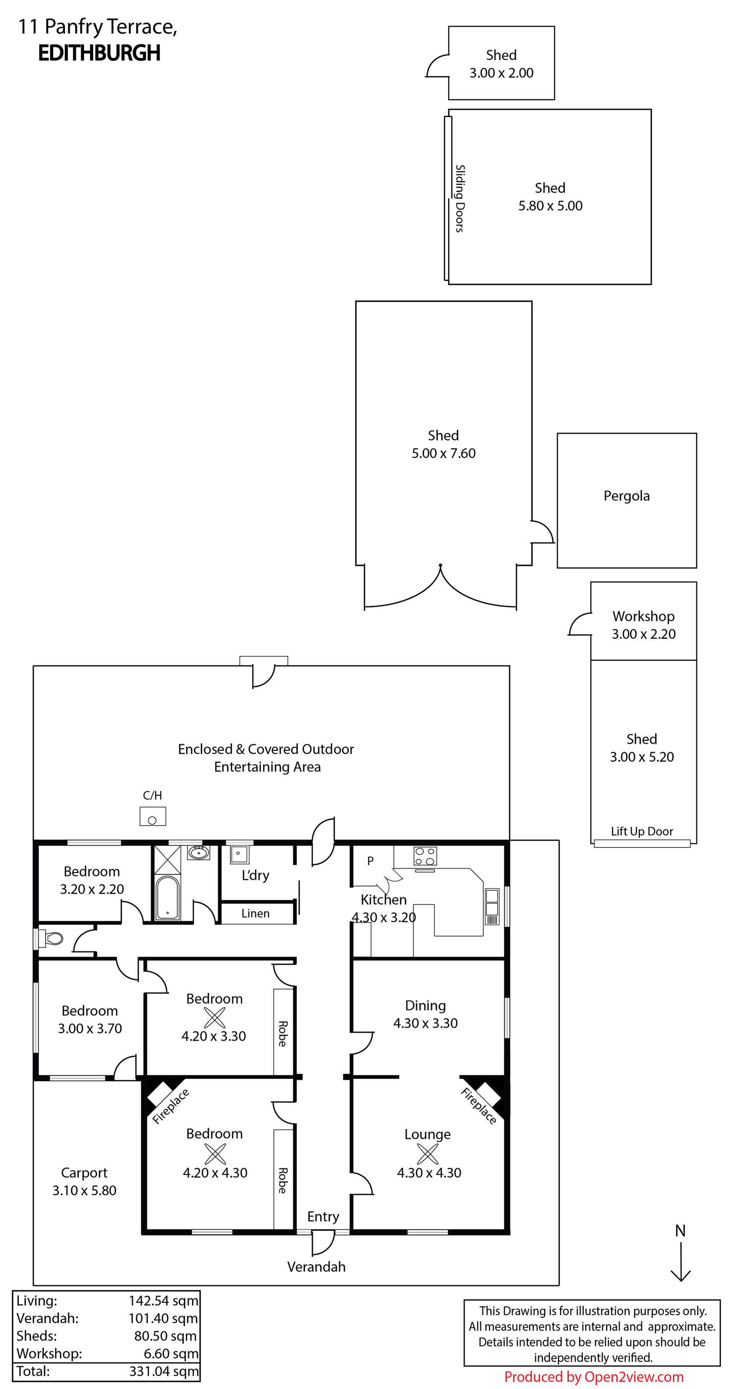 Floorplan of Homely house listing, 11 Panfry Terrace, Edithburgh SA 5583