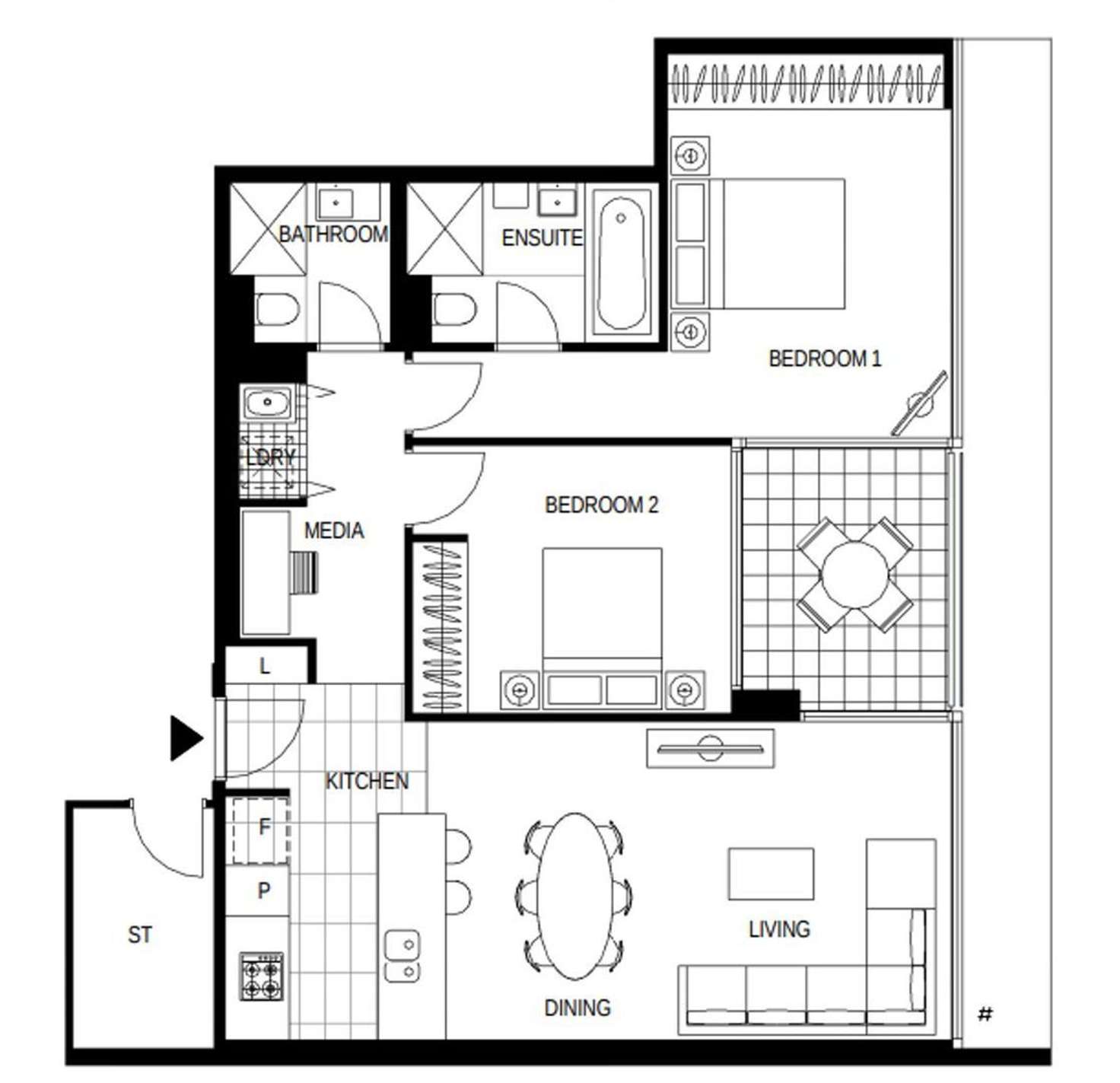 Floorplan of Homely apartment listing, 301/81 South Wharf Drive, Docklands VIC 3008