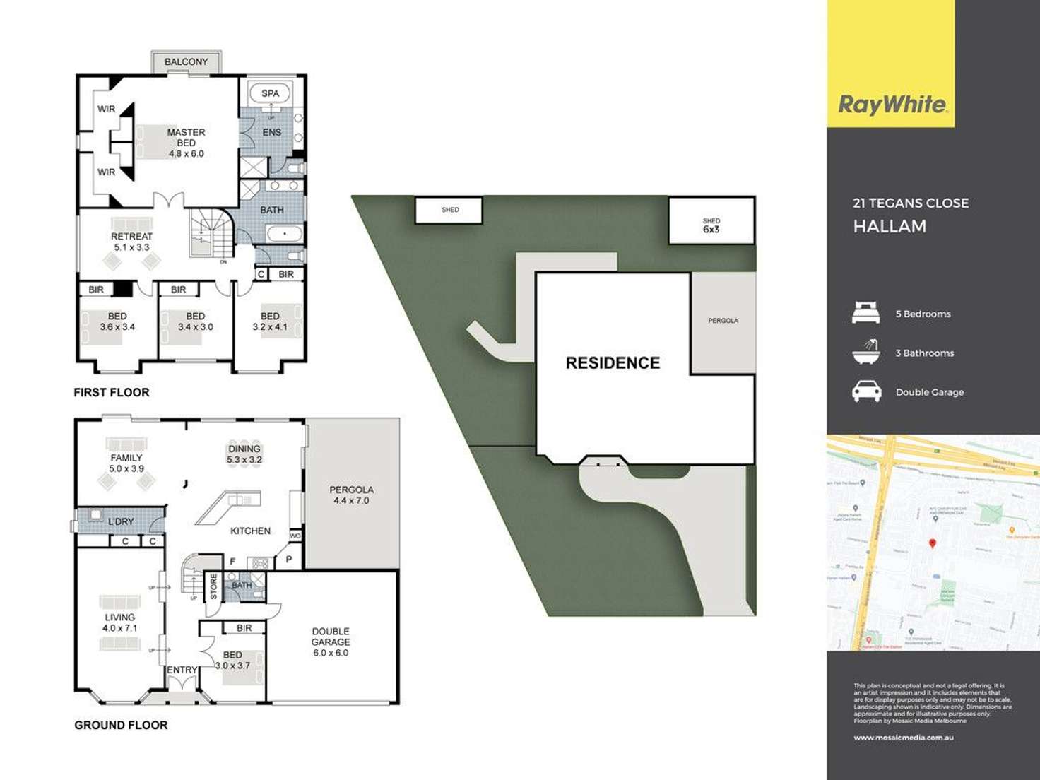 Floorplan of Homely house listing, 21 Tegans Close, Hallam VIC 3803