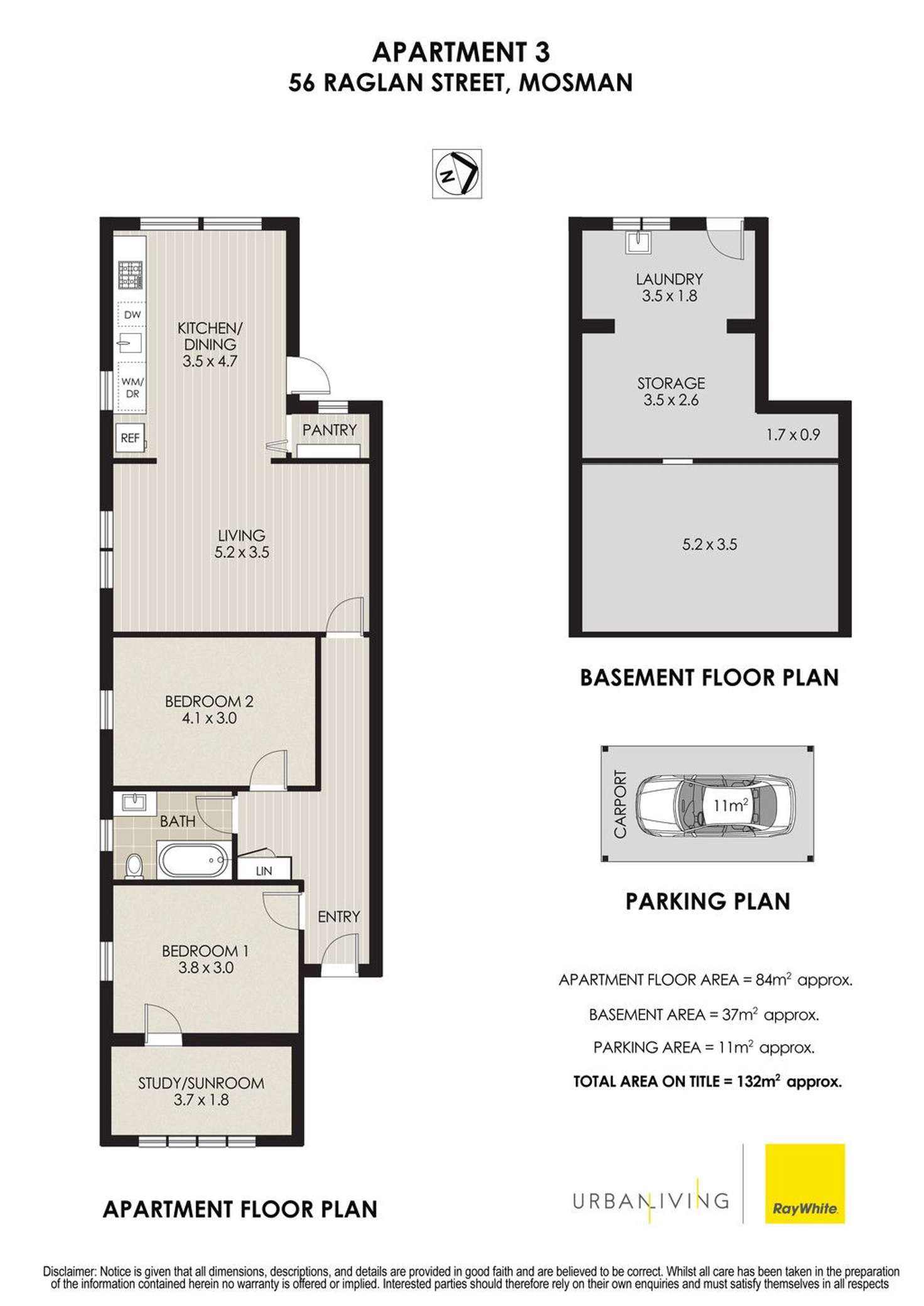 Floorplan of Homely apartment listing, 3/56 Raglan Street, Mosman NSW 2088