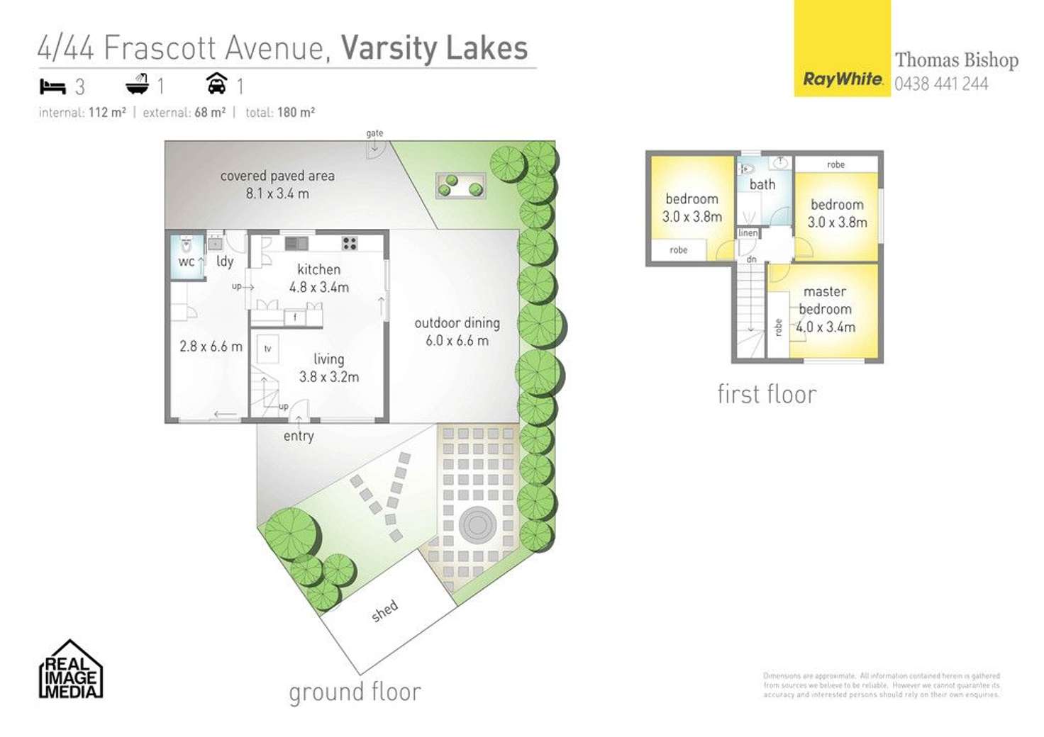 Floorplan of Homely townhouse listing, 4/44 Frascott Avenue, Varsity Lakes QLD 4227