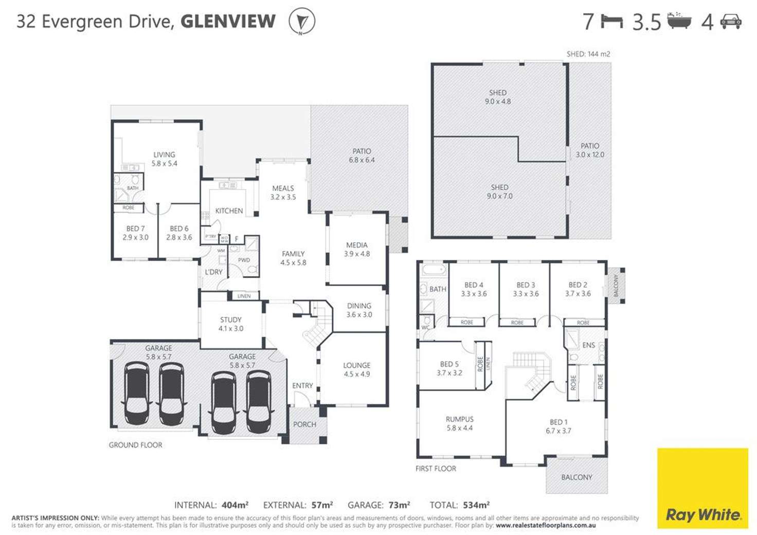 Floorplan of Homely house listing, 32 Evergreen Drive, Glenview QLD 4553