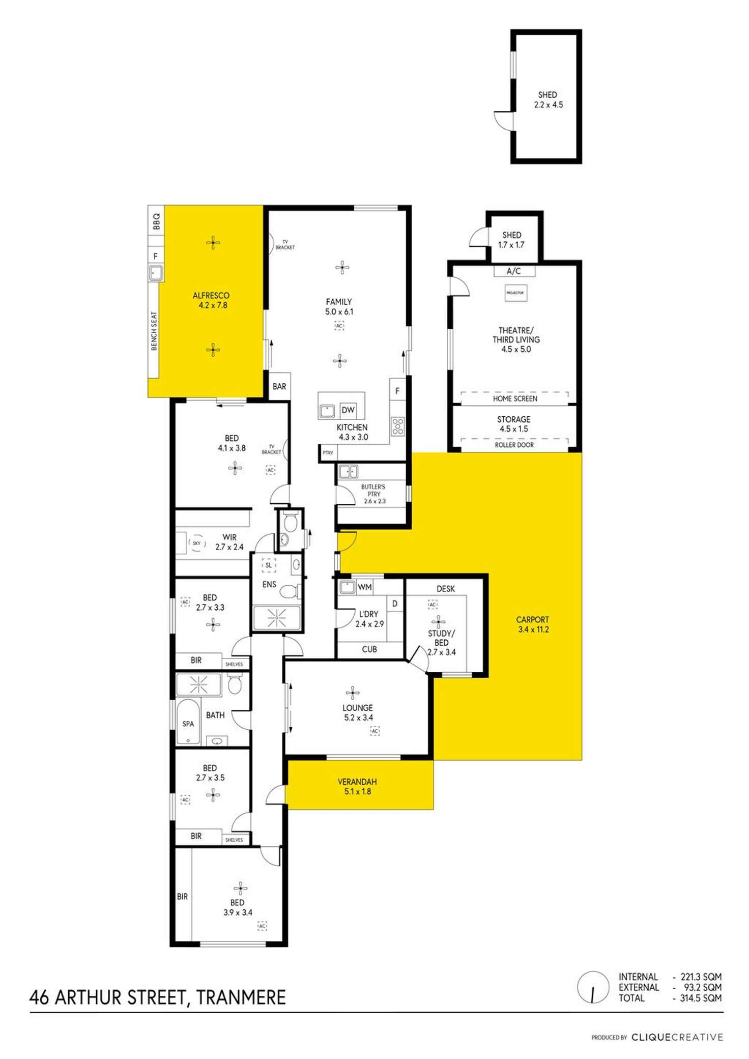 Floorplan of Homely house listing, 46 Arthur Street, Tranmere SA 5073