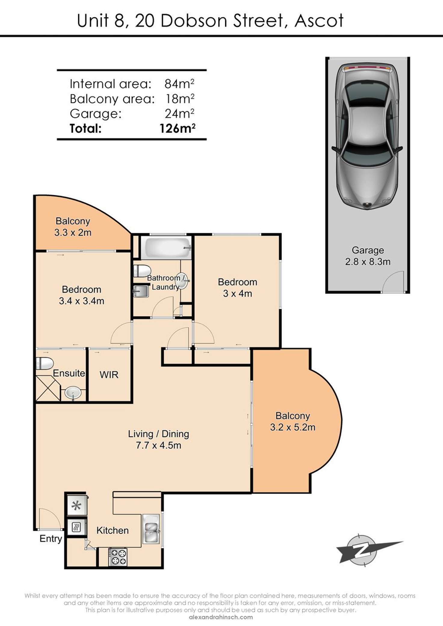 Floorplan of Homely unit listing, 8/20 Dobson Street, Ascot QLD 4007