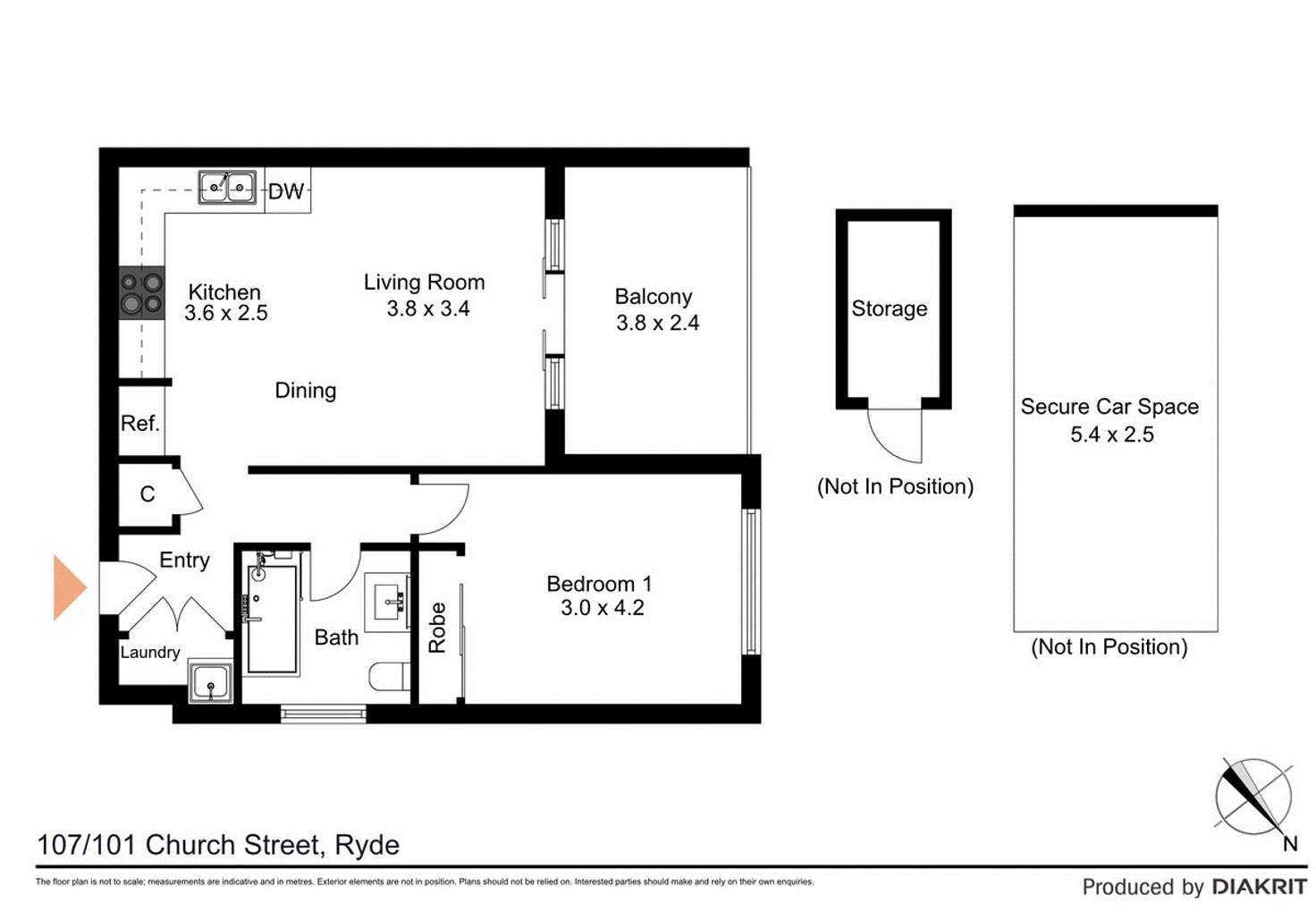 Floorplan of Homely apartment listing, 107/101 Church Street, Ryde NSW 2112