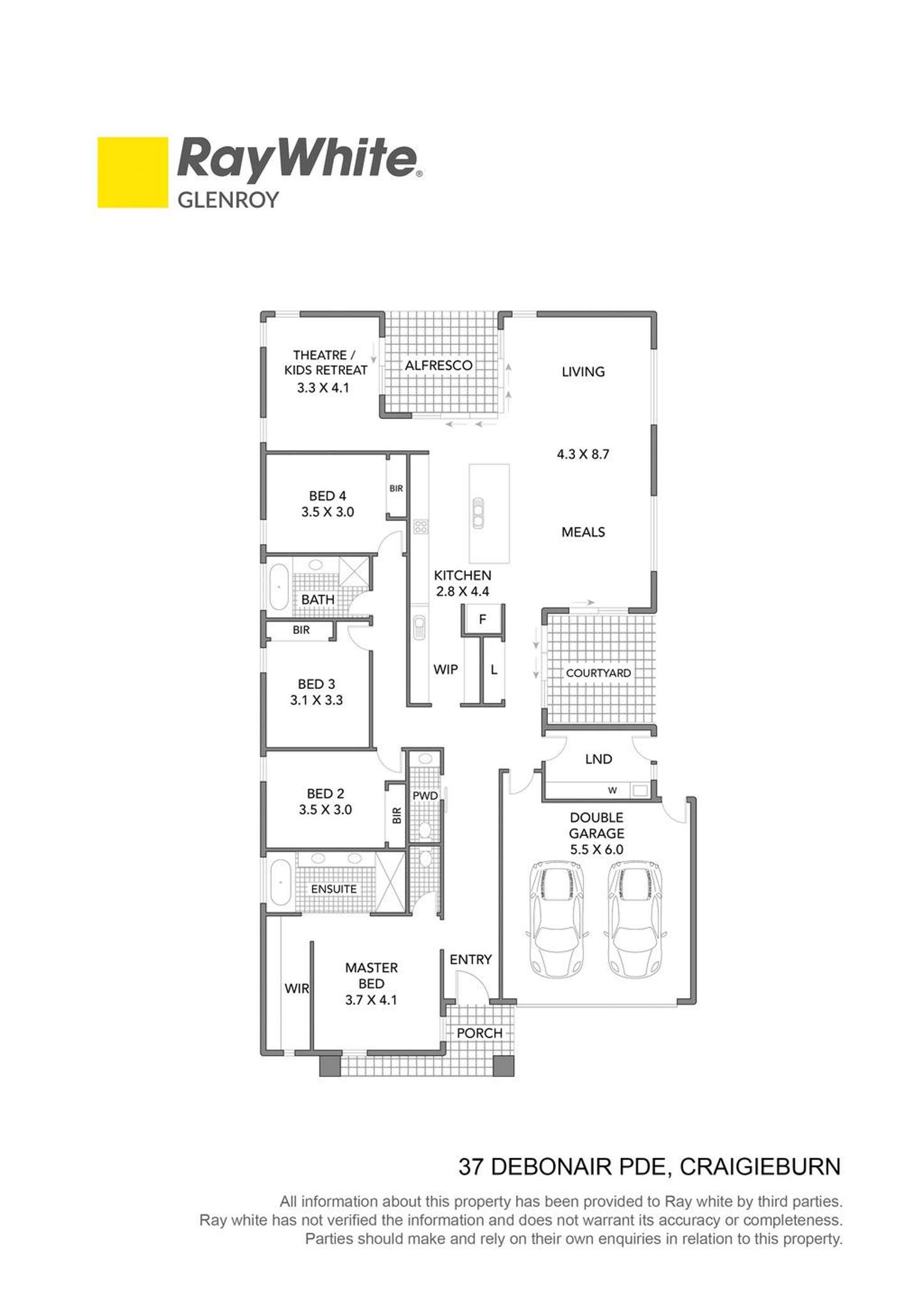 Floorplan of Homely house listing, 37 Debonair Parade, Craigieburn VIC 3064
