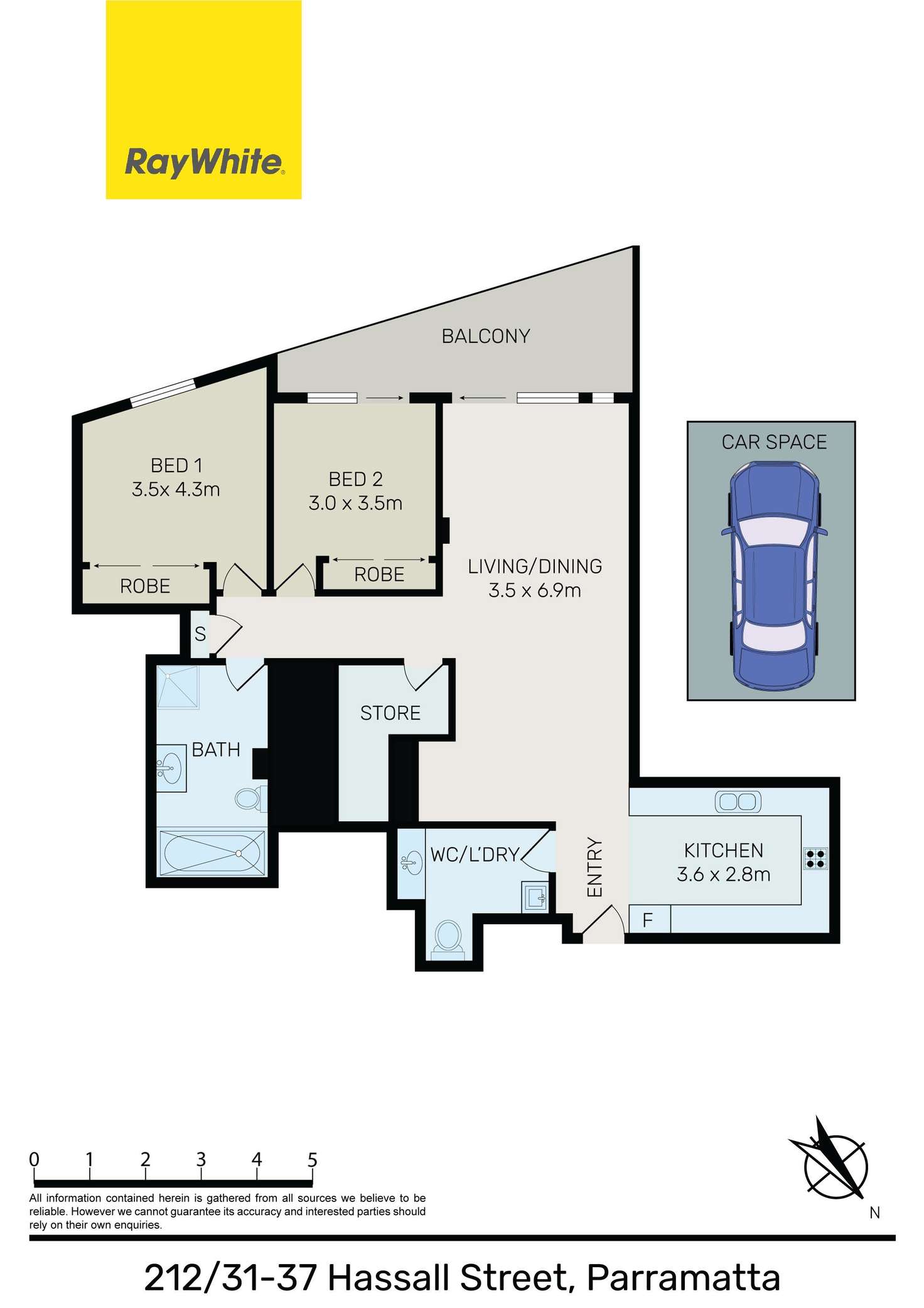 Floorplan of Homely apartment listing, 212/31-37 Hassall Street, Parramatta NSW 2150