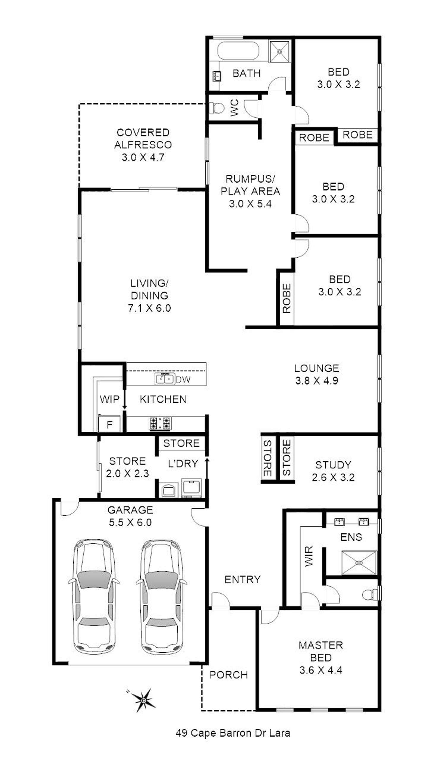 Floorplan of Homely house listing, 49 Cape Barron Drive, Lara VIC 3212