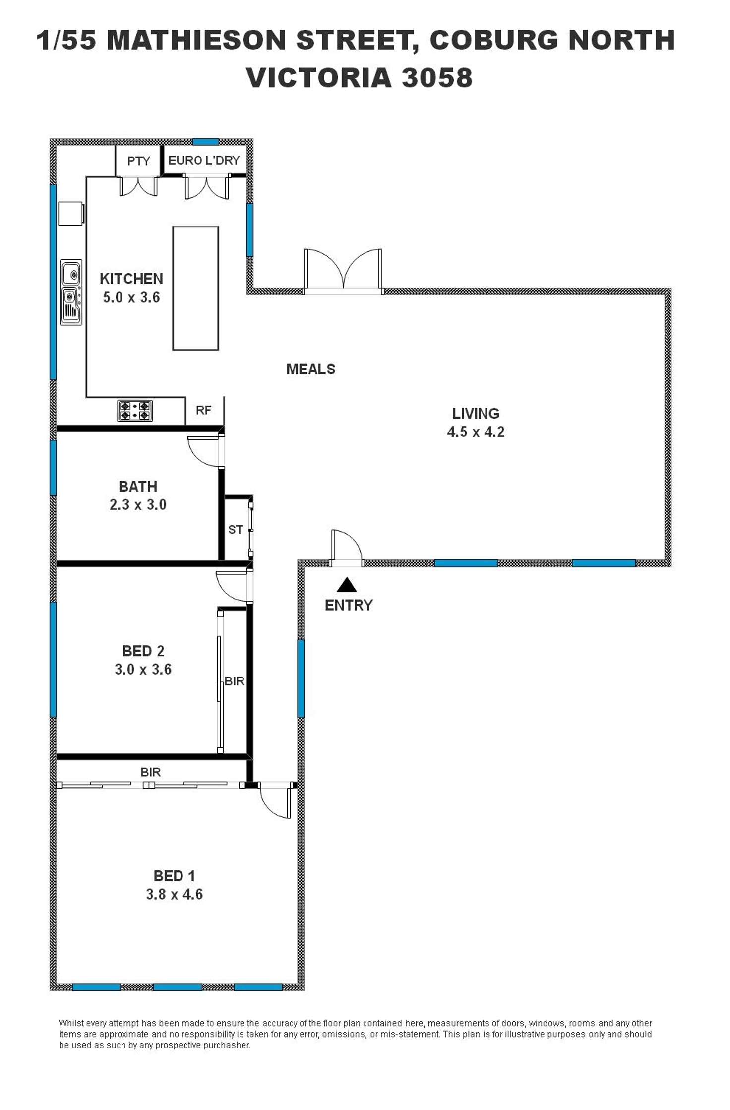 Floorplan of Homely house listing, 1/55 Mathieson Street, Coburg North VIC 3058