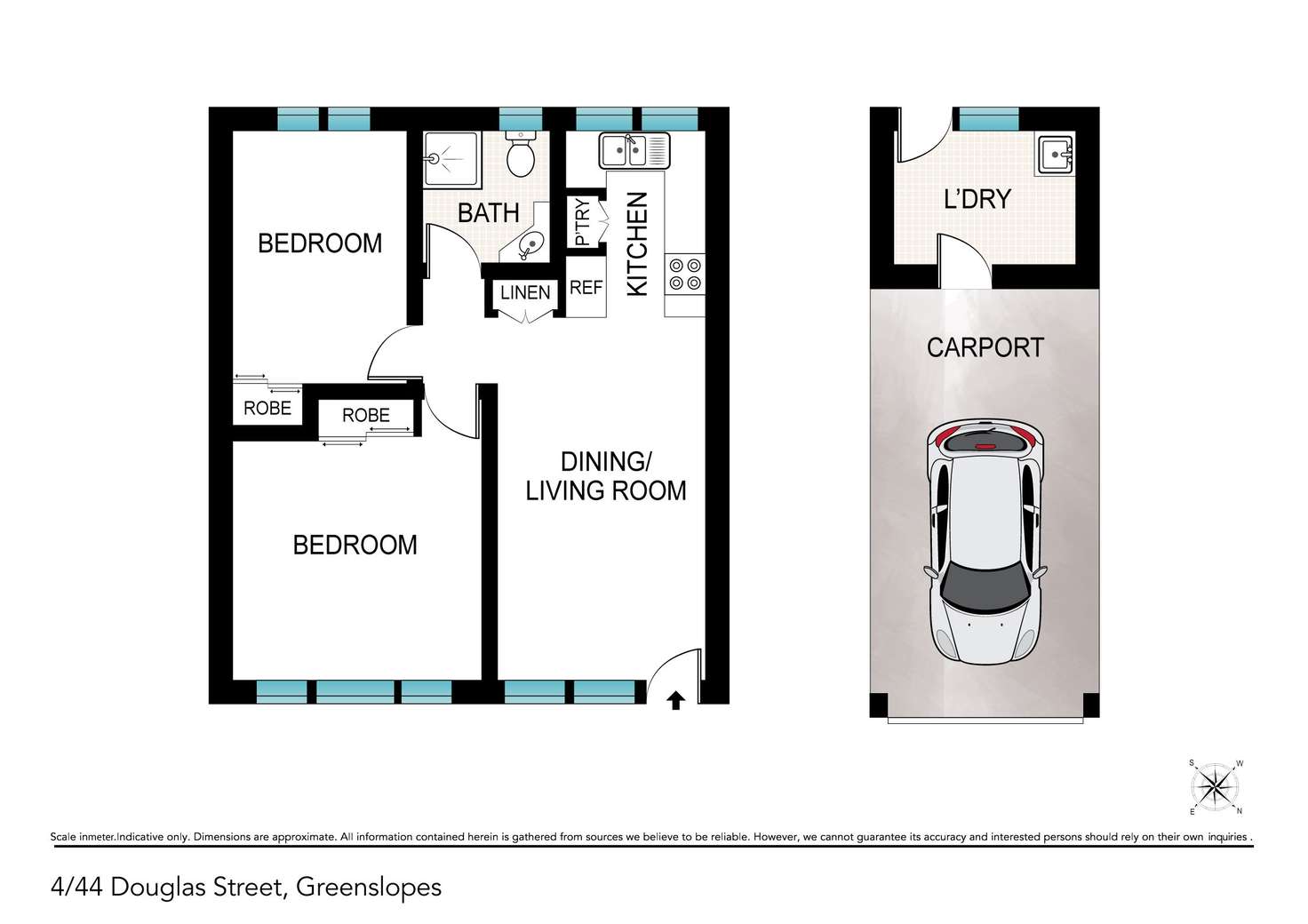 Floorplan of Homely unit listing, 4/44 Douglas Street, Greenslopes QLD 4120