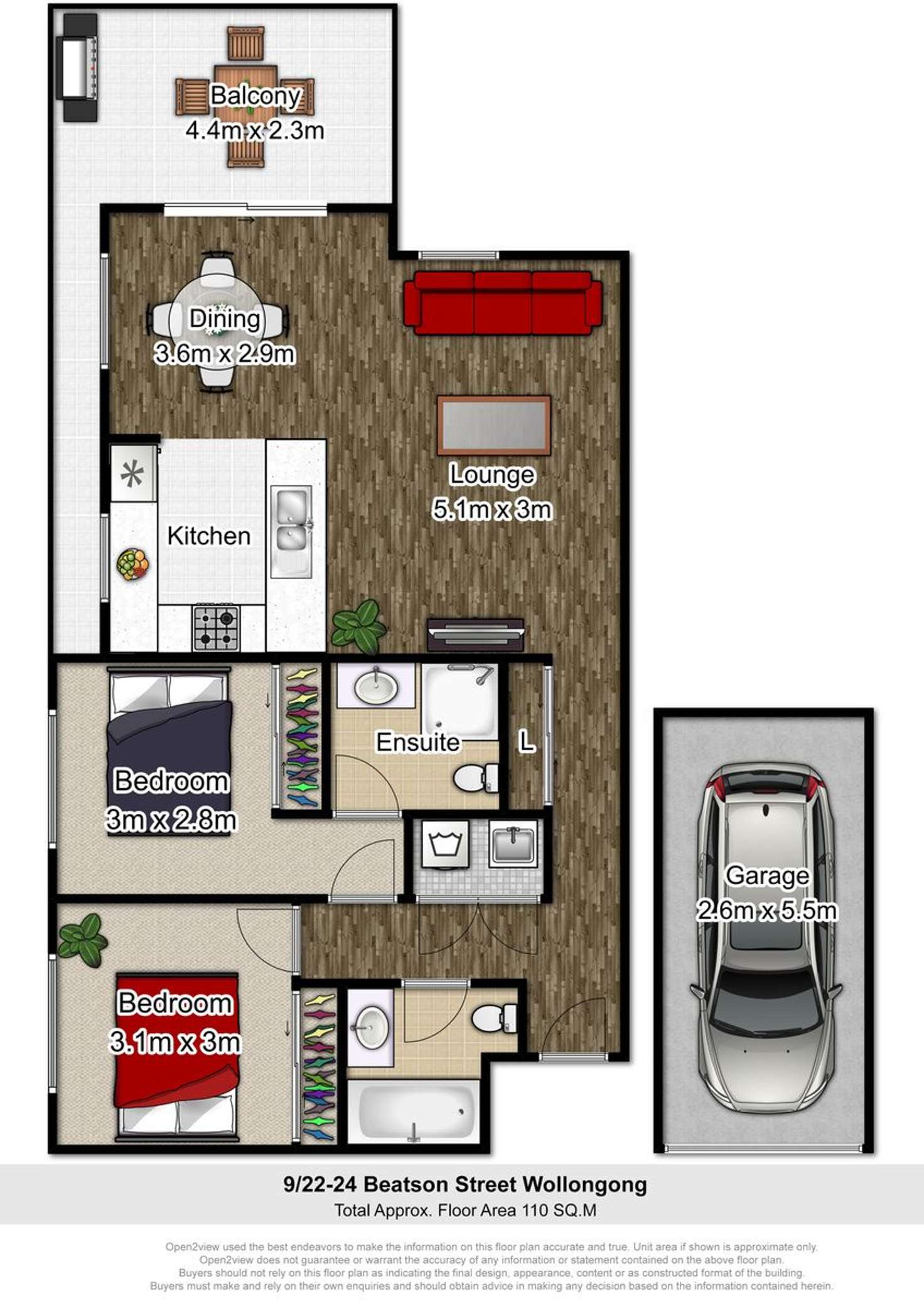 Floorplan of Homely unit listing, 9/22-24 Beatson Street, Wollongong NSW 2500