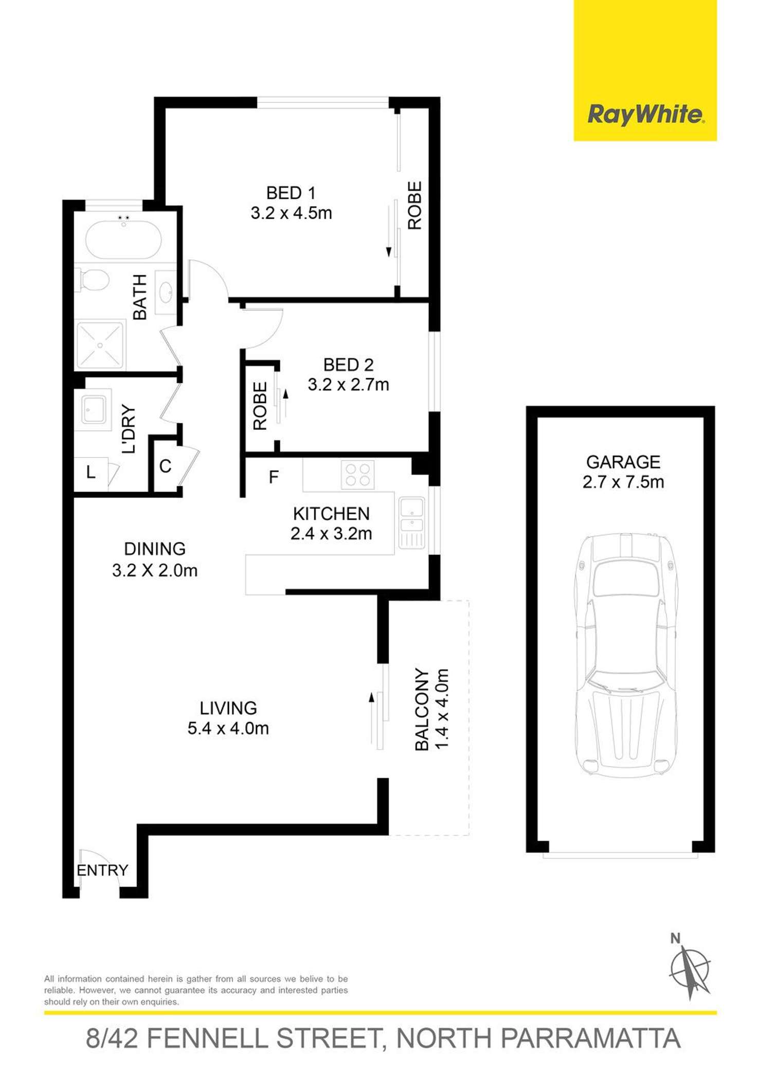Floorplan of Homely apartment listing, 8/42 Fennell Street, North Parramatta NSW 2151