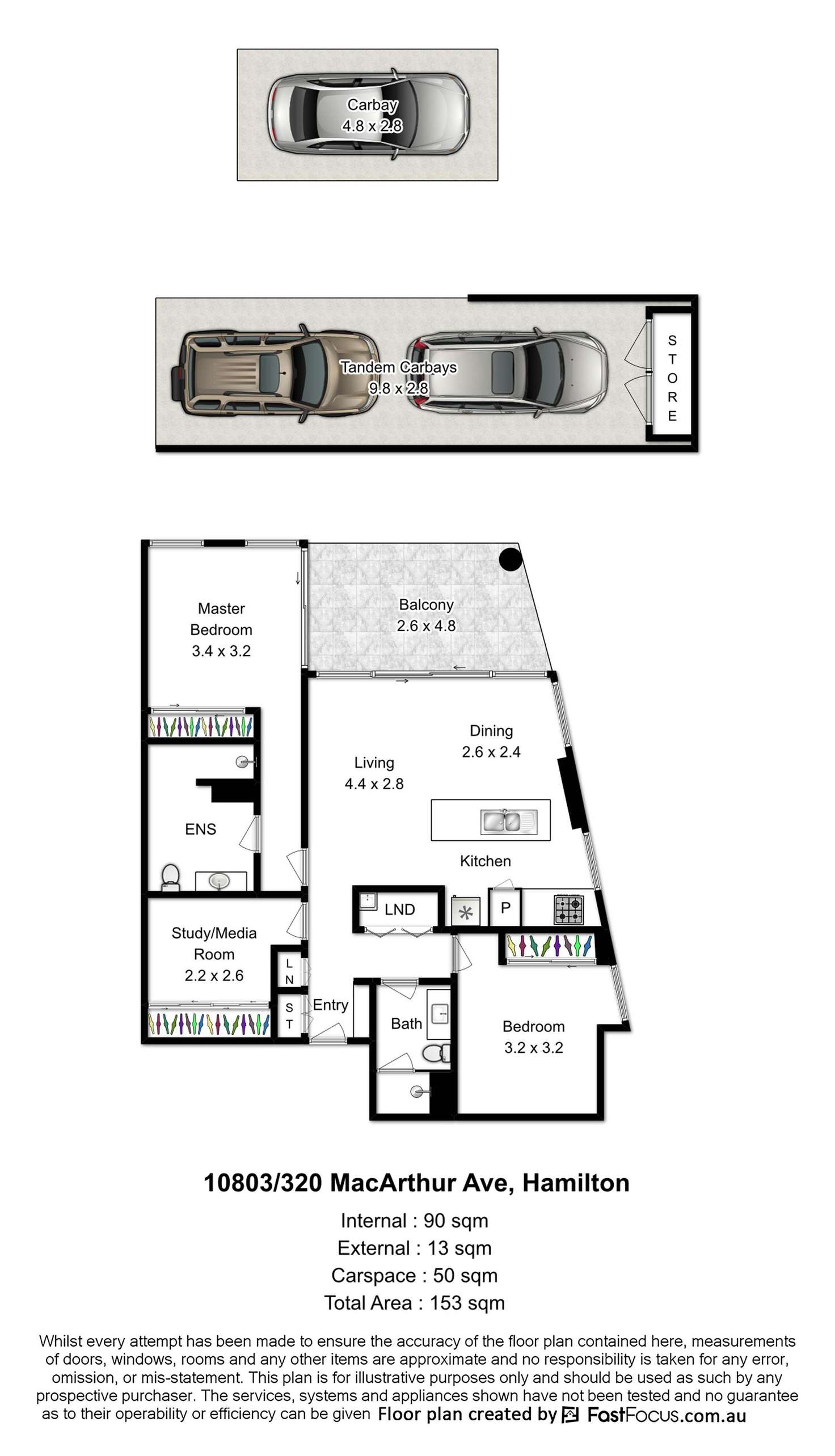 Floorplan of Homely apartment listing, 10803/320 Macarthur Avenue, Hamilton QLD 4007