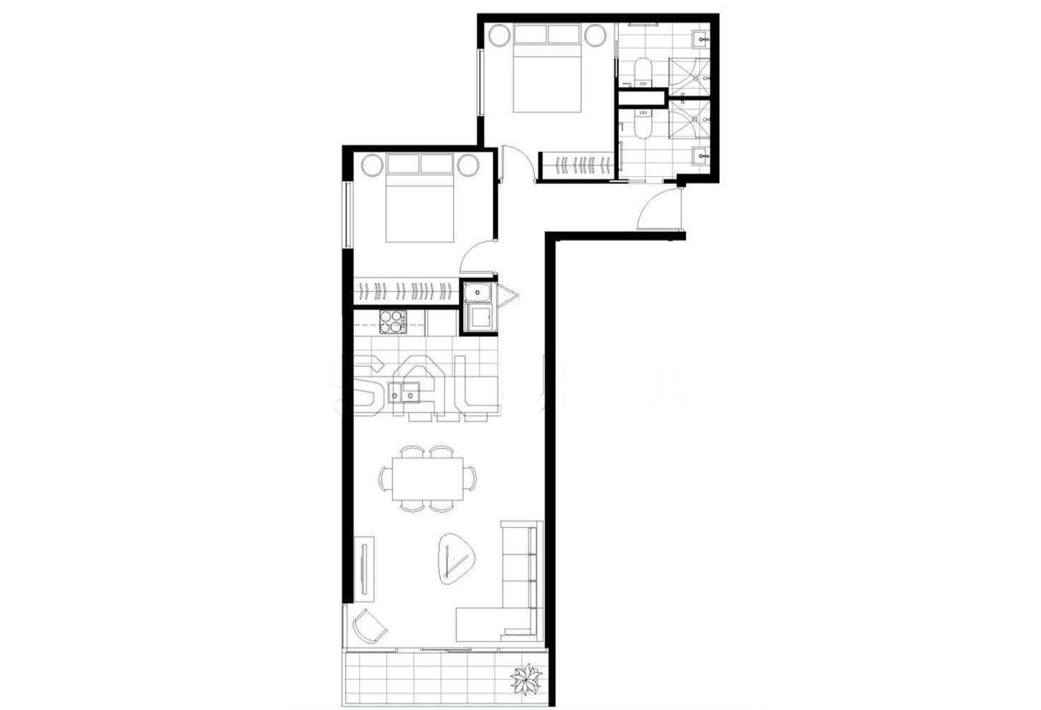 Floorplan of Homely apartment listing, 2403/45 Clarke Street, Southbank VIC 3006