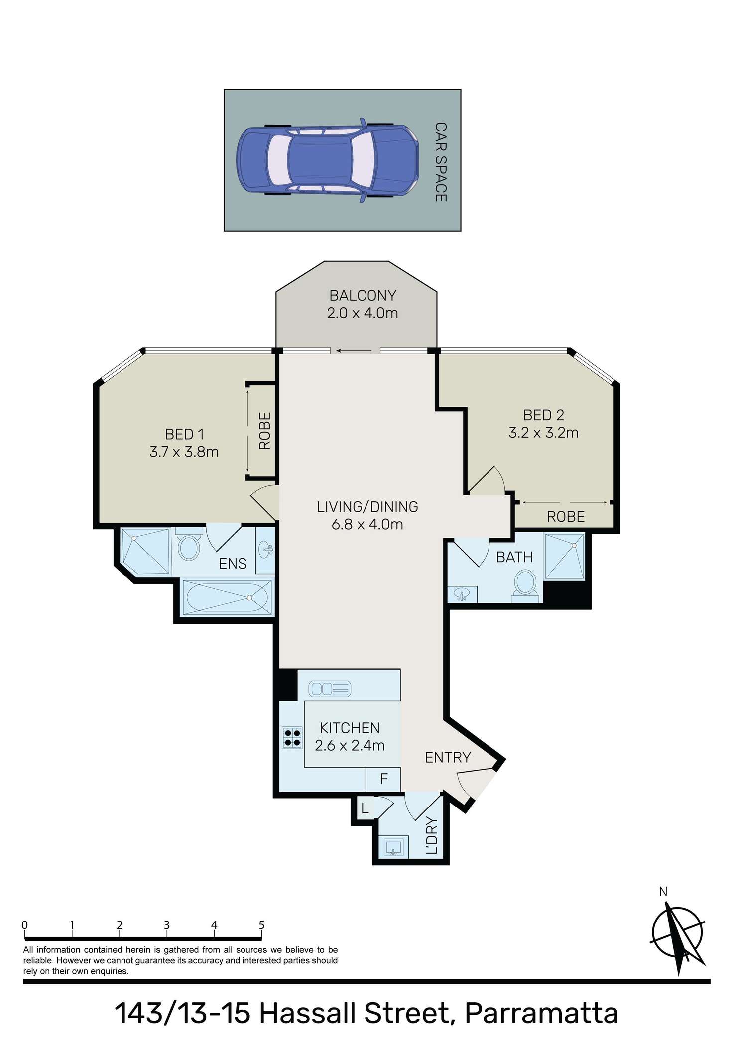 Floorplan of Homely apartment listing, 143/13-15 Hassall Street, Parramatta NSW 2150