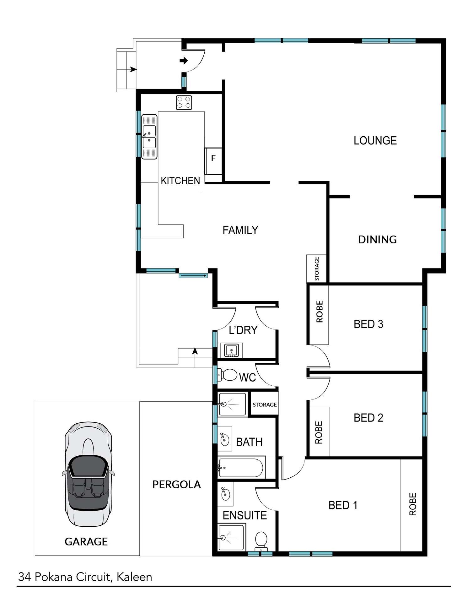 Floorplan of Homely house listing, 34 Pokana Circuit, Kaleen ACT 2617