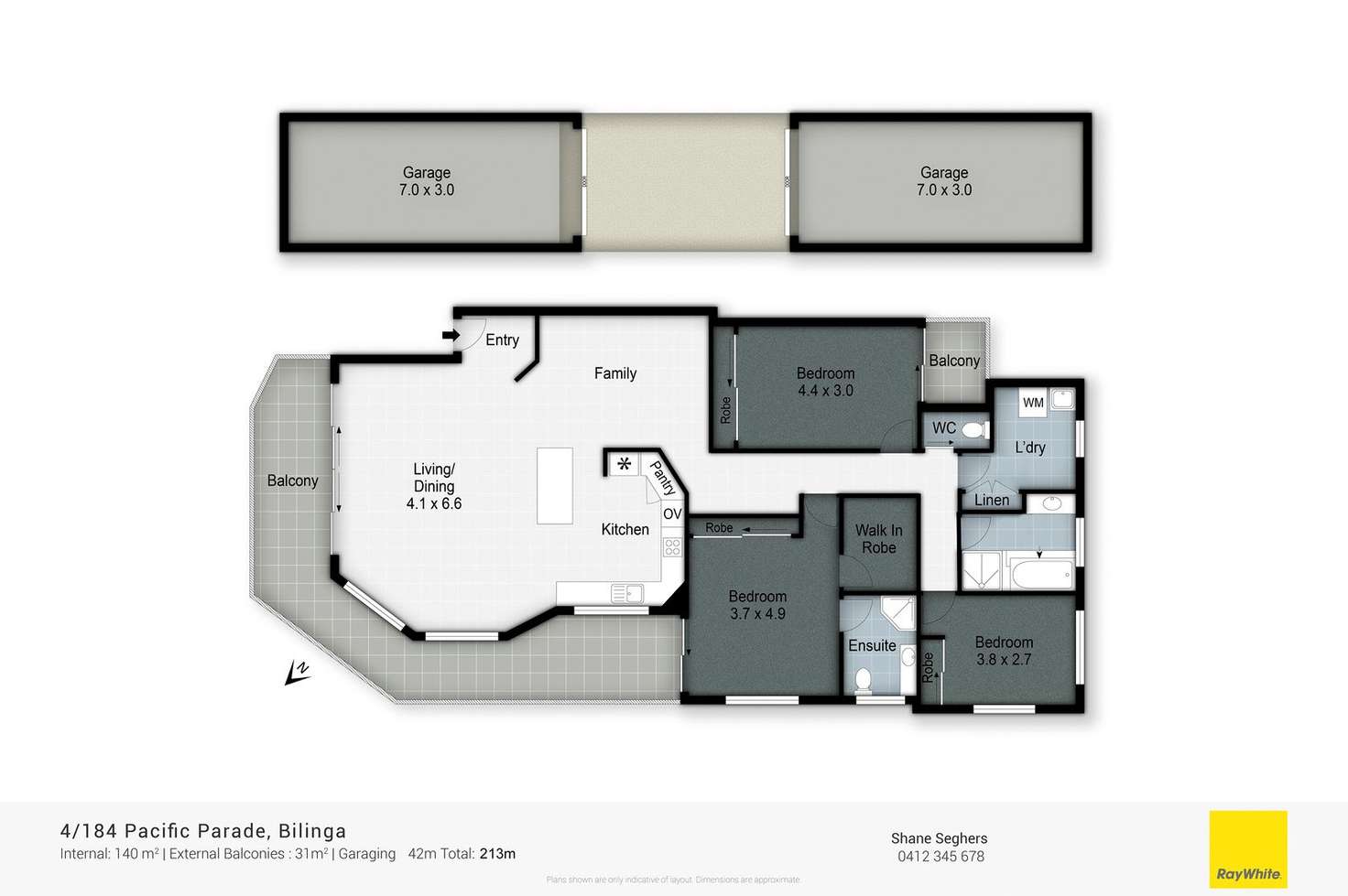 Floorplan of Homely unit listing, 4/184 Pacific Parade, Bilinga QLD 4225