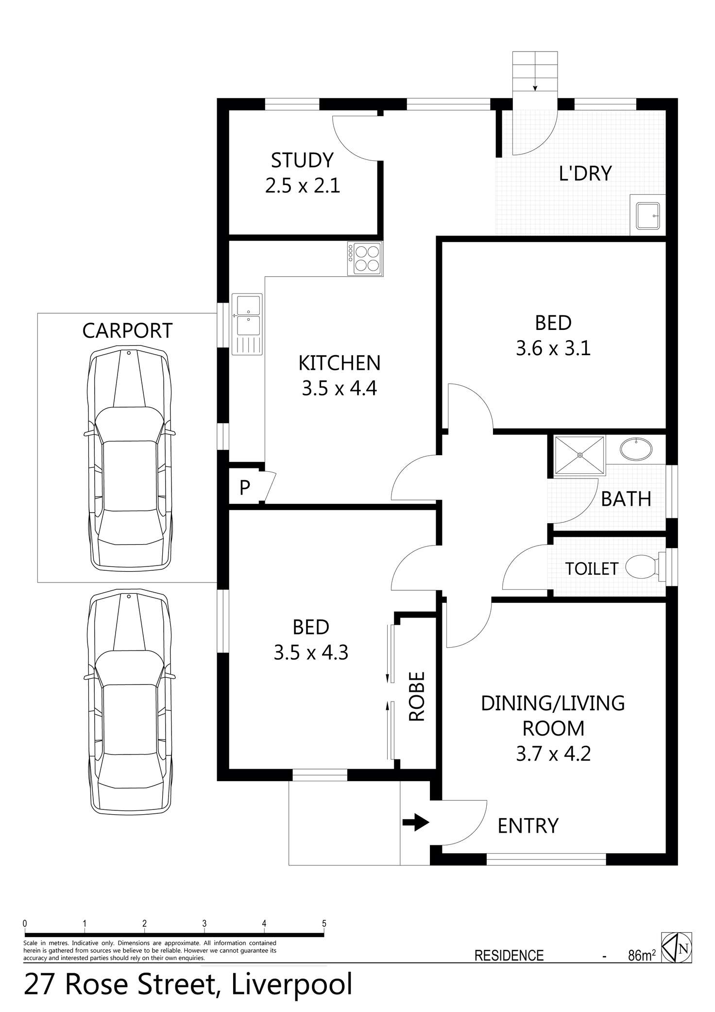 Floorplan of Homely house listing, 27 Rose Street, Liverpool NSW 2170