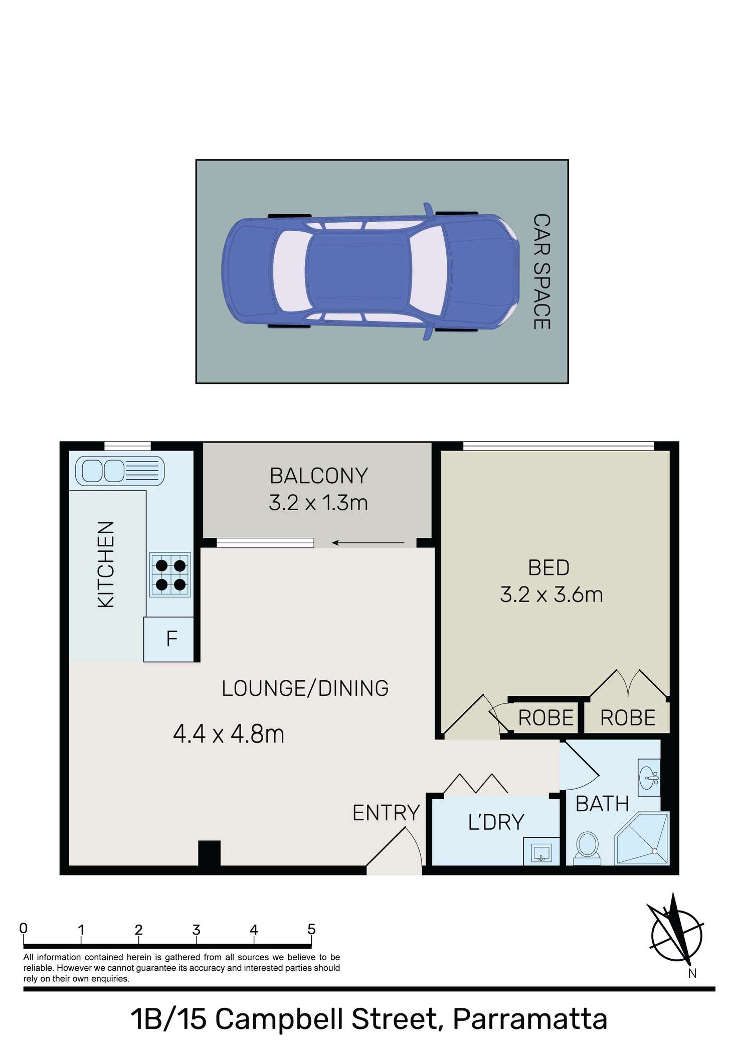 Floorplan of Homely apartment listing, 1B/15 Campbell Street, Parramatta NSW 2150