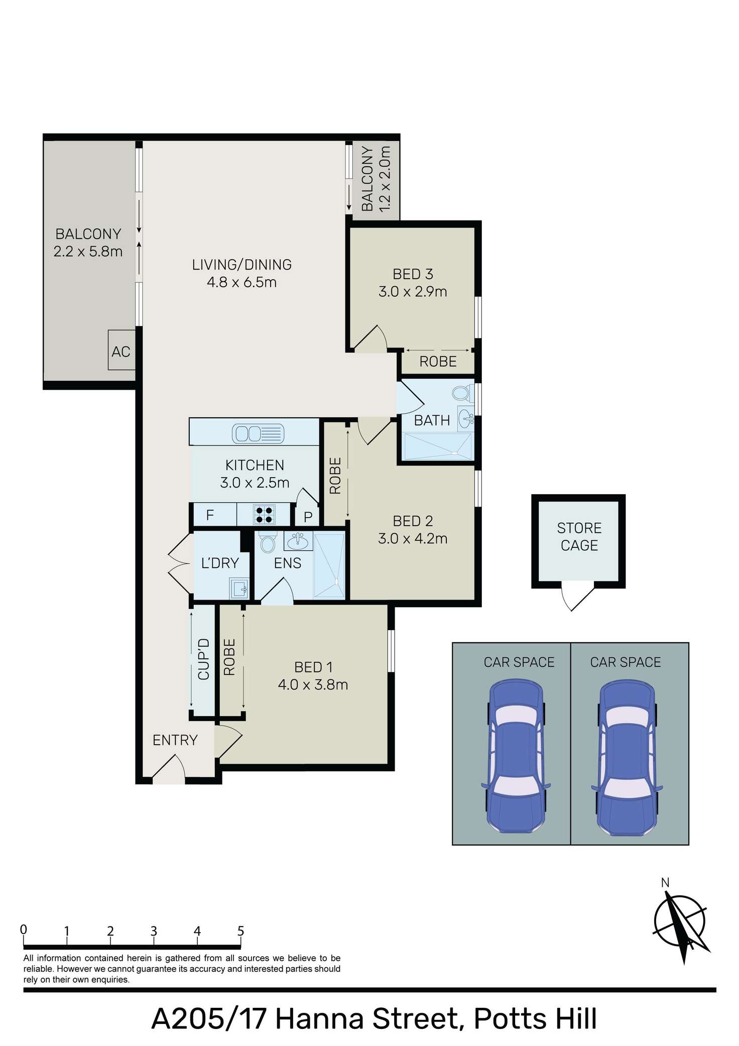 Floorplan of Homely unit listing, A205/17 Hanna Street, Potts Hill NSW 2143