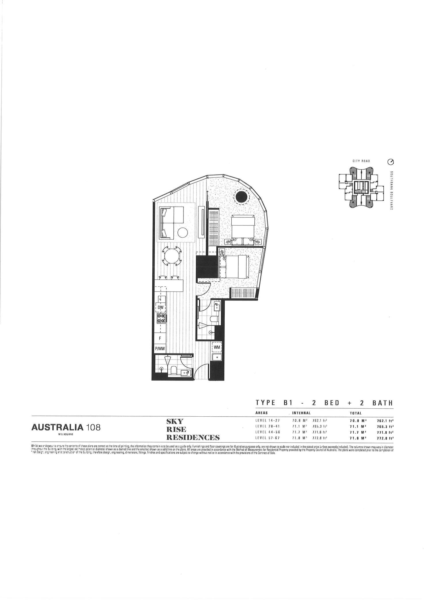 Floorplan of Homely apartment listing, 3403/70 Southbank Boulevard, Southbank VIC 3006