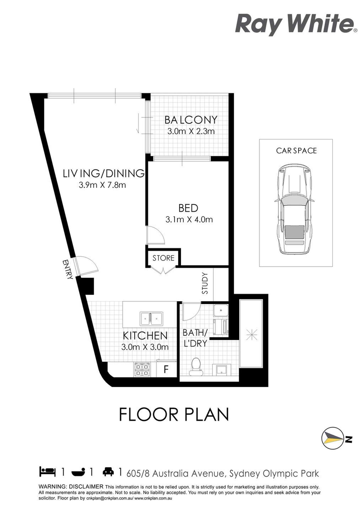 Floorplan of Homely apartment listing, 605 OPAL TOWER, Sydney Olympic Park NSW 2127