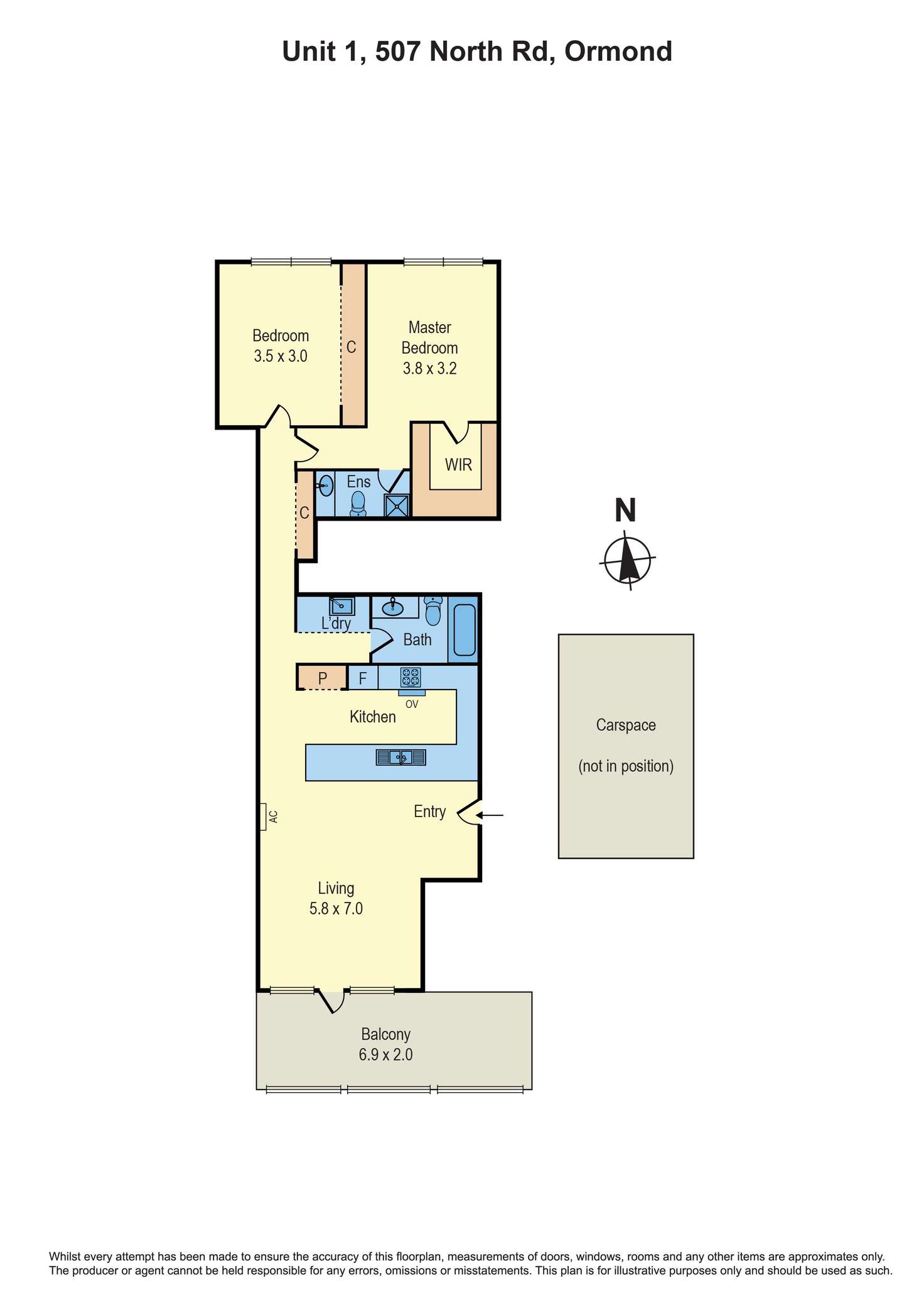 Floorplan of Homely apartment listing, 1/507 North Road, Ormond VIC 3204