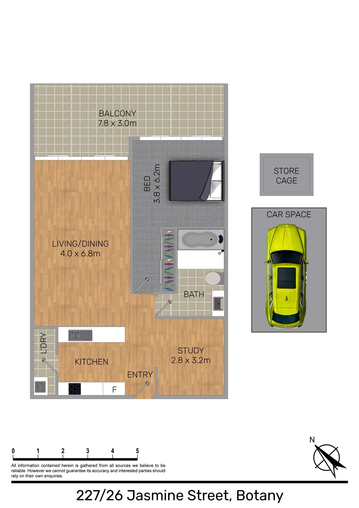 Floorplan of Homely apartment listing, 227/26 Jasmine Street, Botany NSW 2019