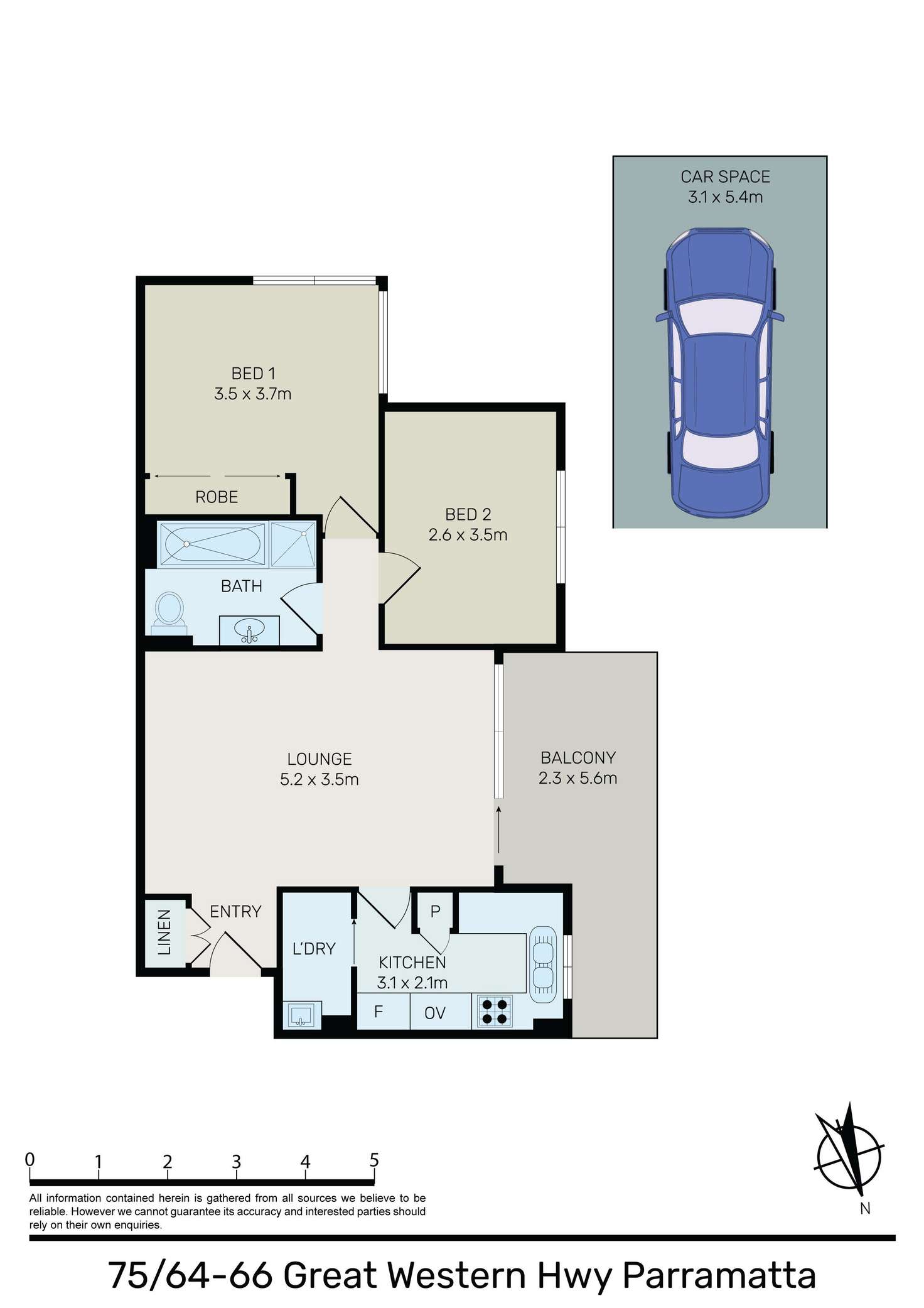 Floorplan of Homely apartment listing, 75/64-66 Great Western Highway, Parramatta NSW 2150