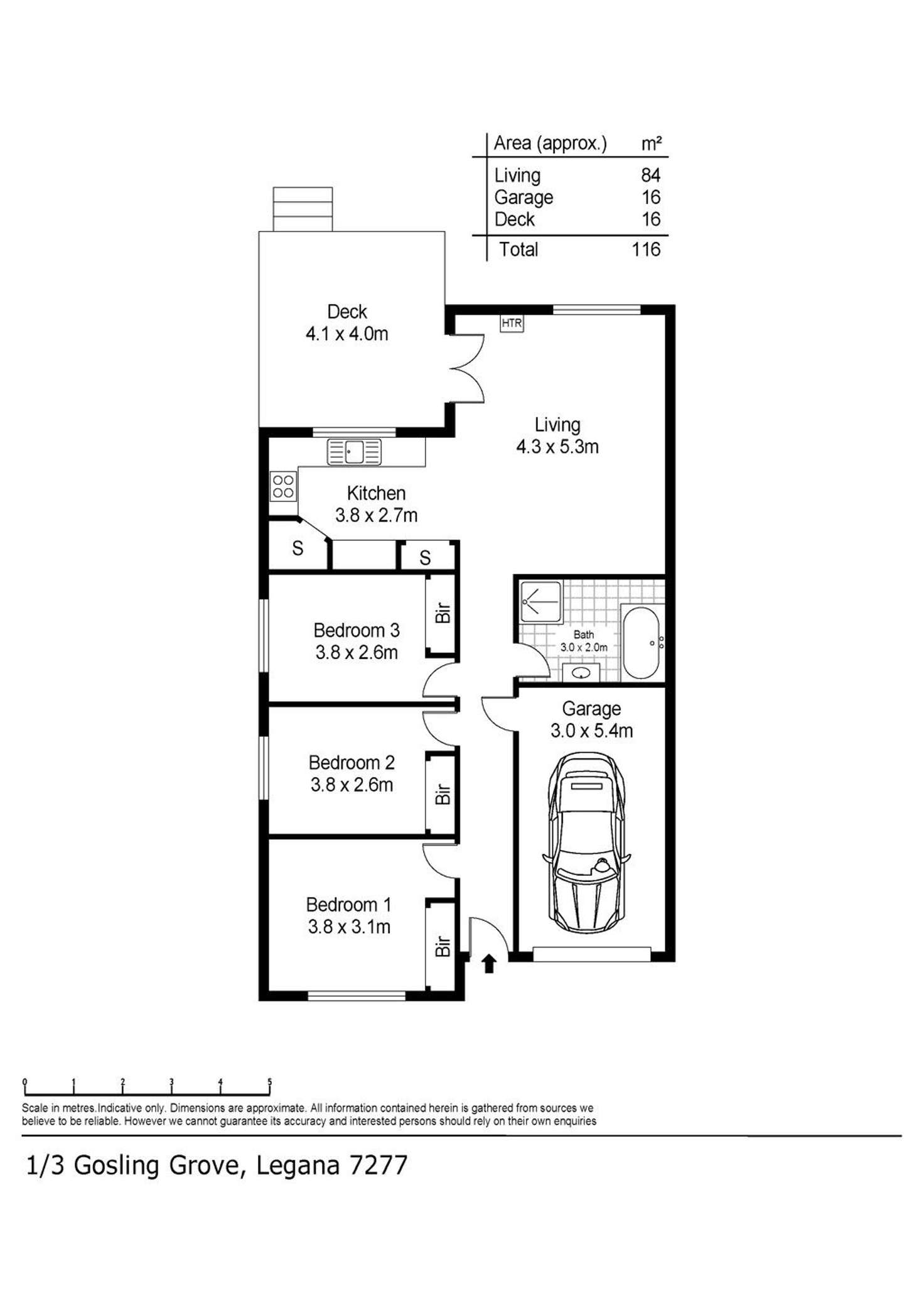 Floorplan of Homely house listing, 1/3 Gosling Grove, Legana TAS 7277